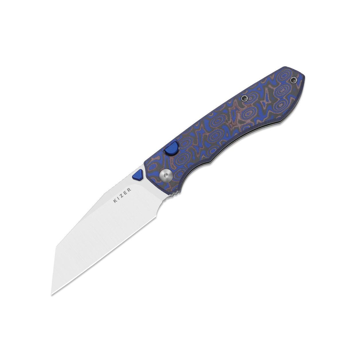 Wharning | Wharncliffe | Kizer Button Liner Lock™ | N690 | vortex pattern micarta | KizerV™ 3738BW2