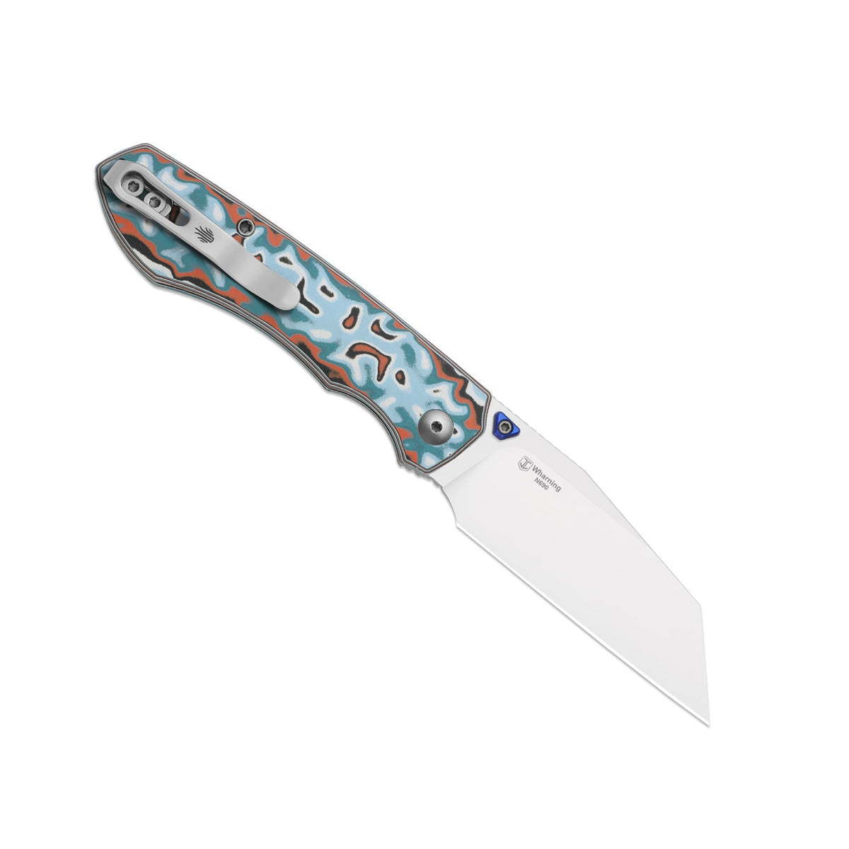 Wharning | Wharncliffe | Kizer Button Liner Lock™ | N690 | vortex pattern micarta | KizerV™ 3738BW4