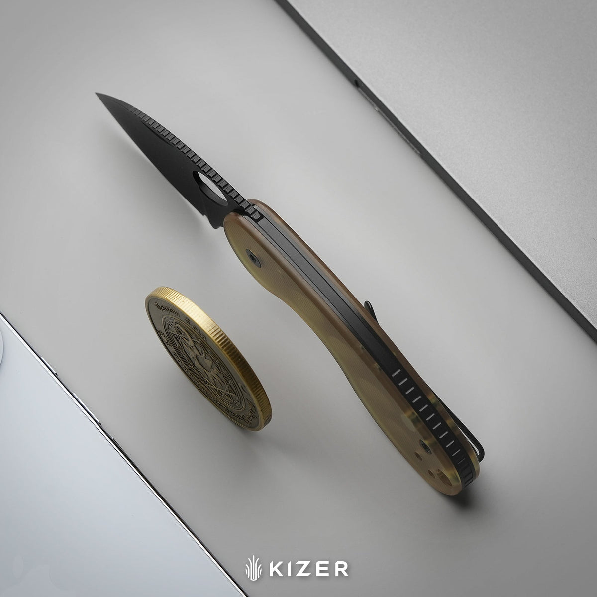Microbe TSJ AirTi | KStop™ Slip joint | Aluminum | S35VN + Stonewashed | KizerB™ 2742TSJA1
