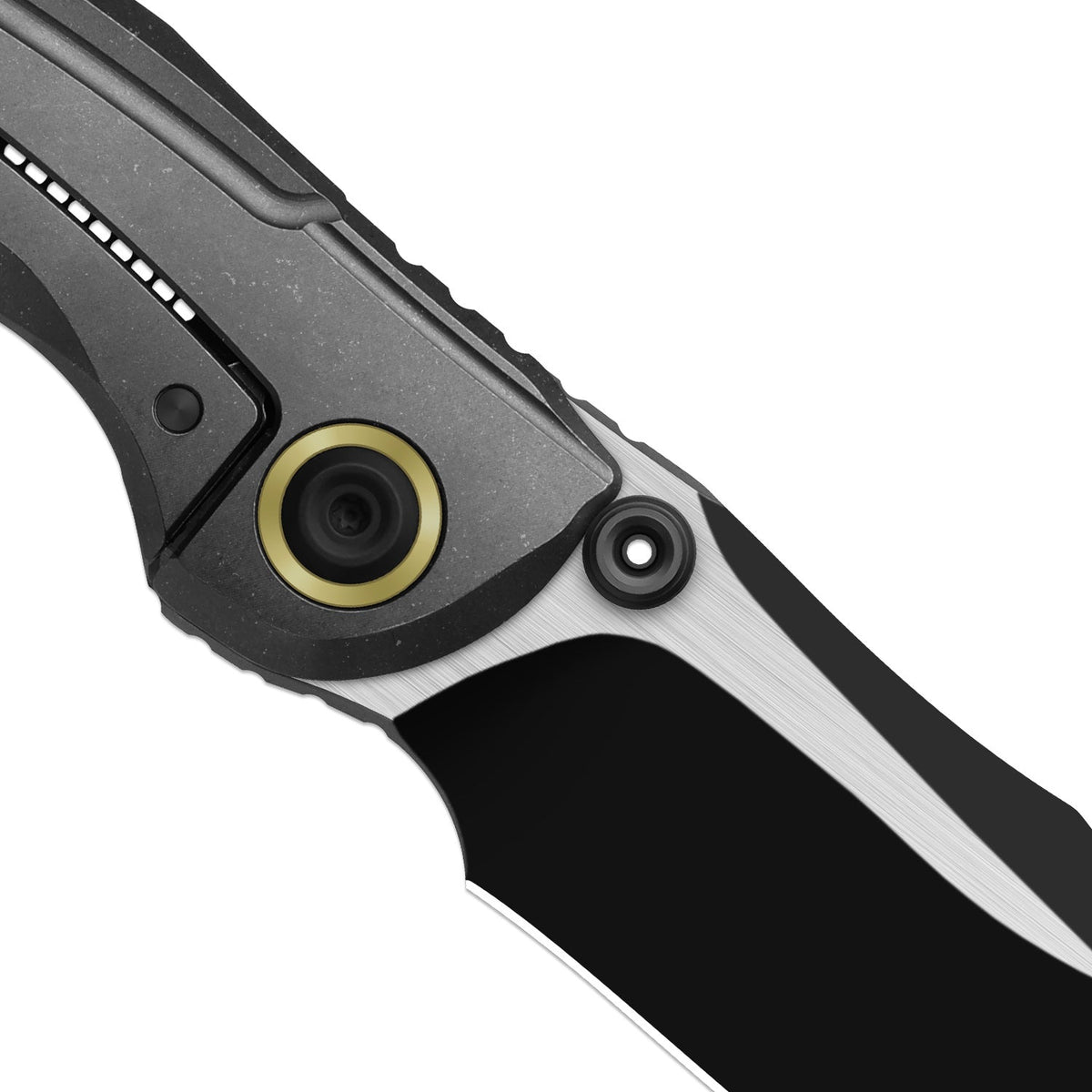 SILVER WING-LITE | S45VN+Black PVD Coating & Flat Brushed+Flat Grind | Titanium & Carbon Fiber | KizerB™ ZX-FK09A1