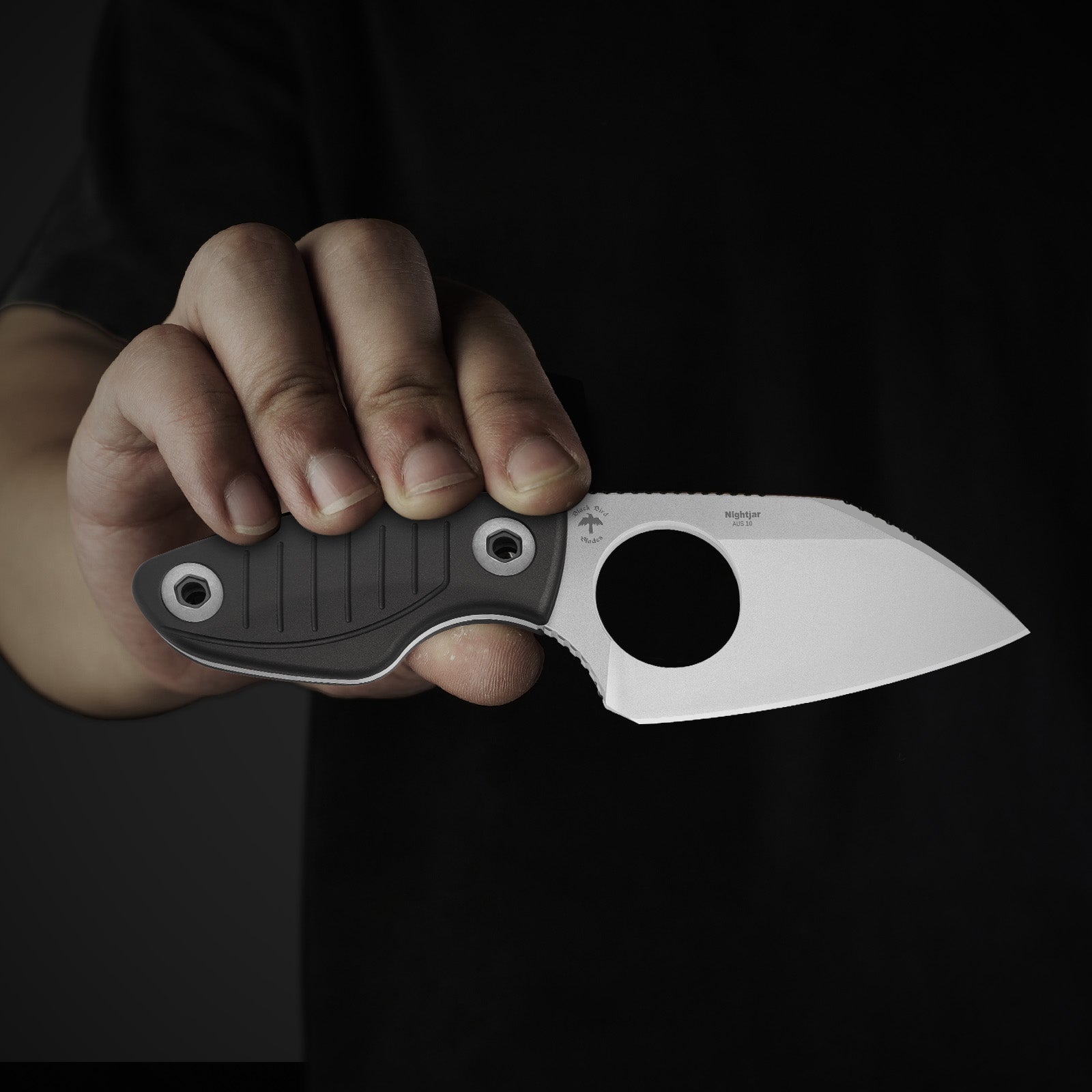 Nightjar | Japan AICHI AUS-10 Steel | Sheepfoot Fixed Blade | Aluminum | KizerV™ 1114A2