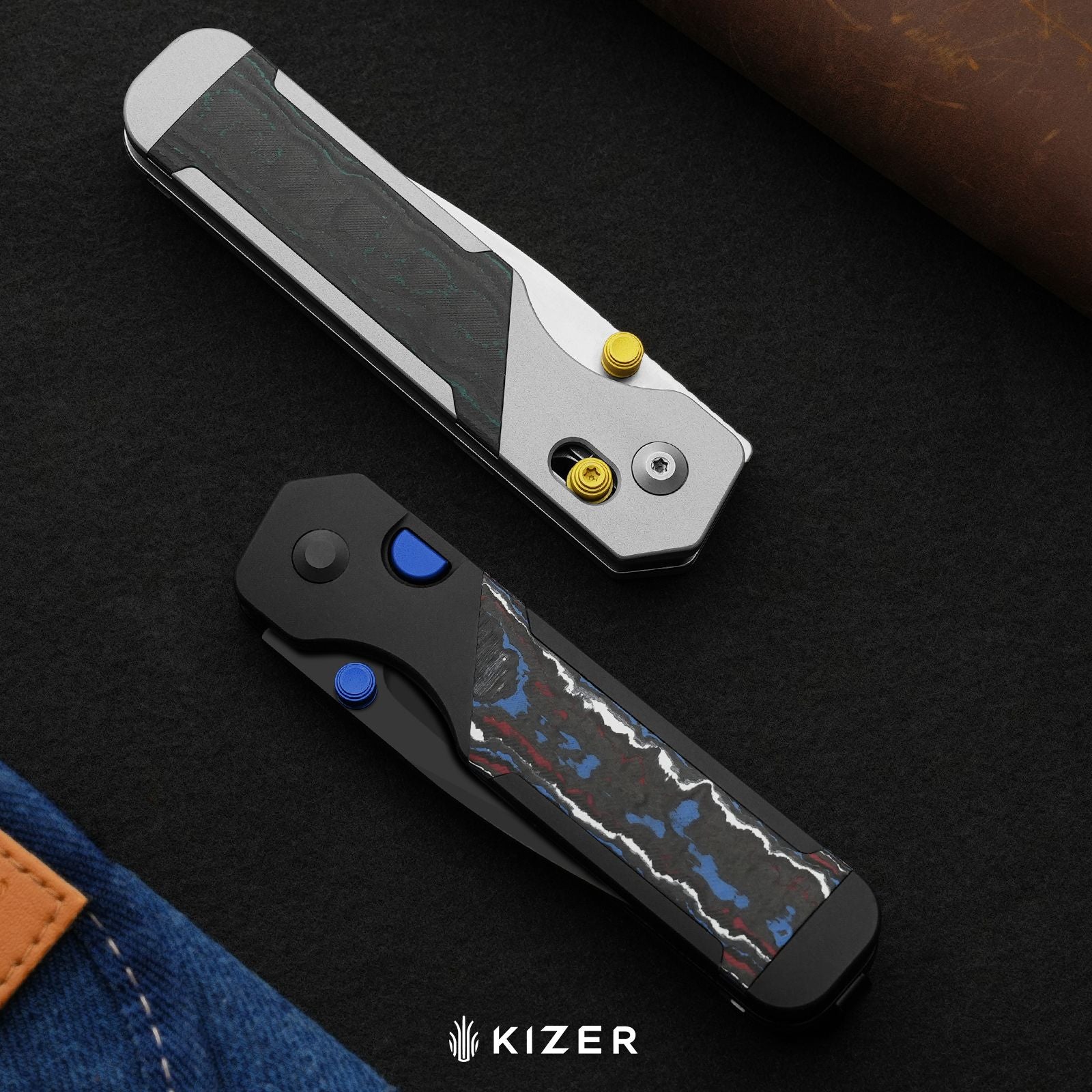Militaw 315 KwikSwap™ | Kizer Clutch Lock™ | Elmax + Matte DLC Ultra | Aluminum & FatCarbon Purple Haze | KizerB™ 3634.31CDA1