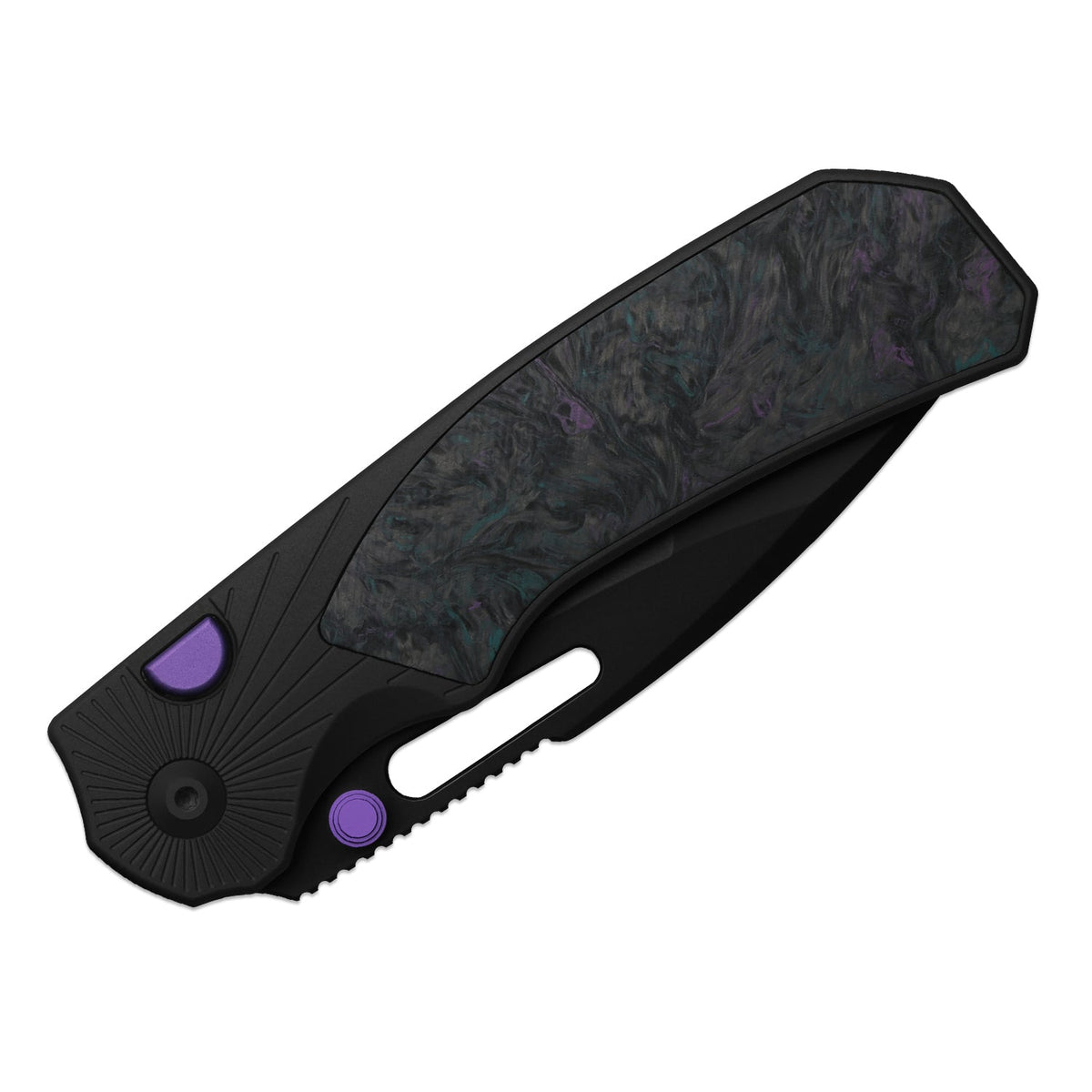 Durandal | Kizer Button Liner Lock™ | Aluminum & Fatcarbon® Black Dark Matter | S35VN + Black PVD Coating | KizerB™ 3765BD1