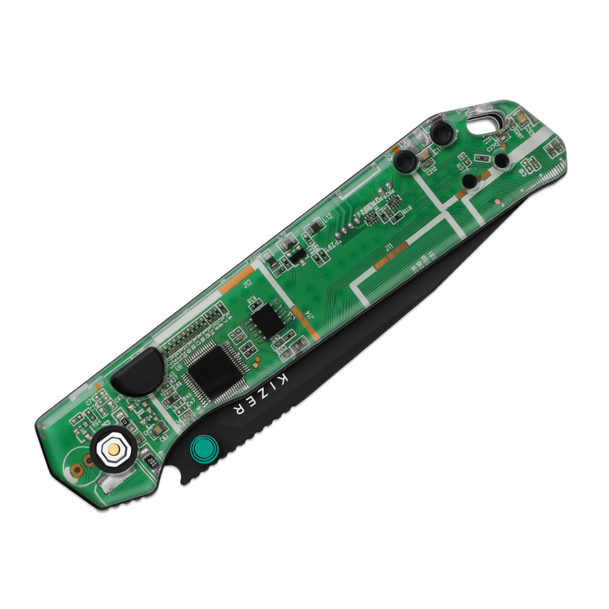 Begleiter PCB | Kizer Button Liner Lock™ | BD1N | Resin & PCB | Black PVD Coating | KizerV™ 3458.2BDA5