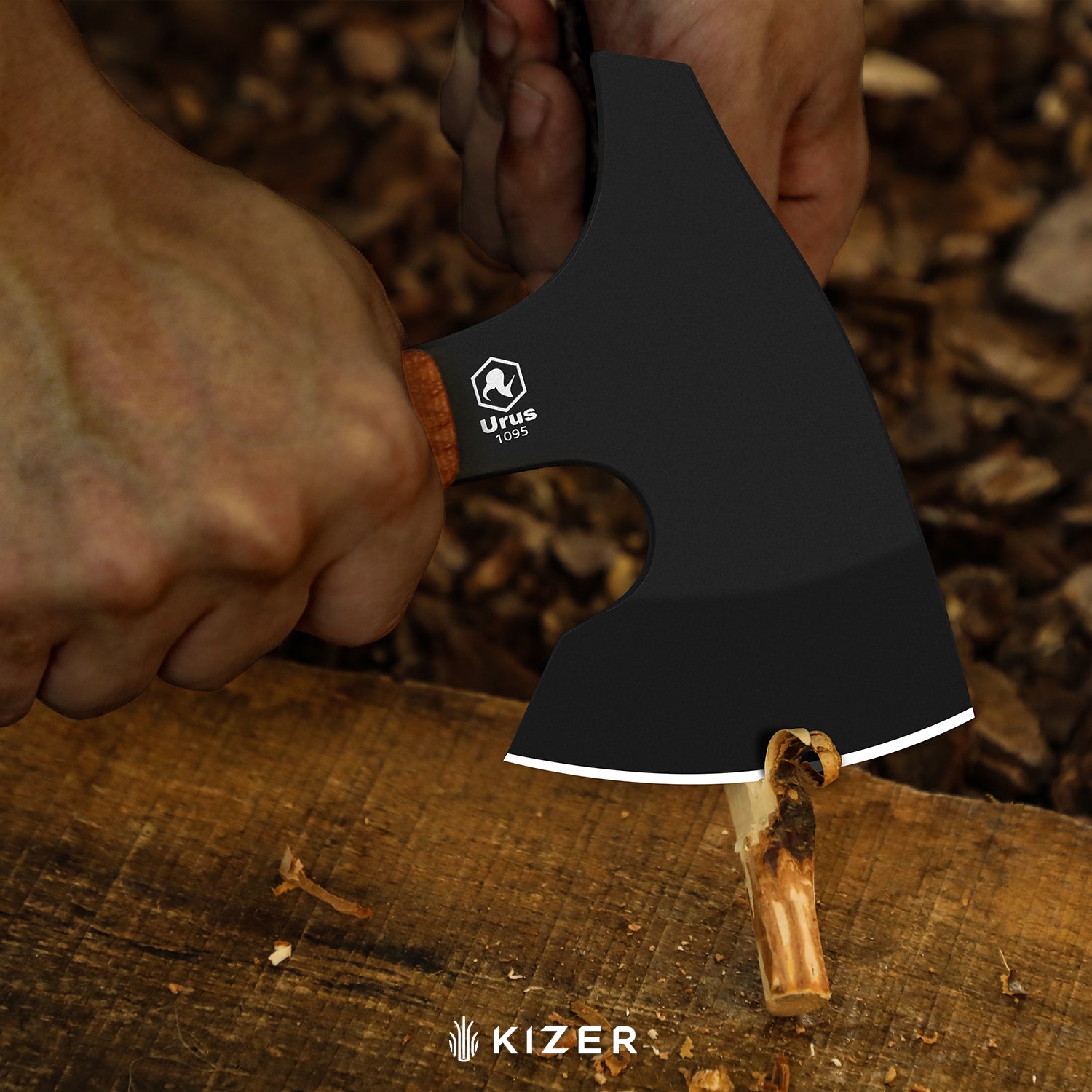 Urus | Lightweight Axe | 1095 | Black Coating | Micarta | Camping Outdoor Tool | KizerV™ 1073A1