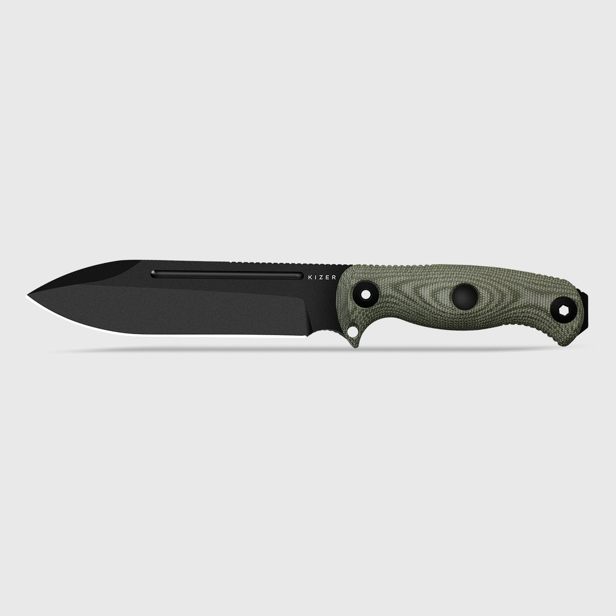 Drop Bear Fix 7 HexShox™ | AEB-L + Black PVD Stonewashed | Micarta & Orange TPV | Drop Point | KizerV™ 1103HSD2