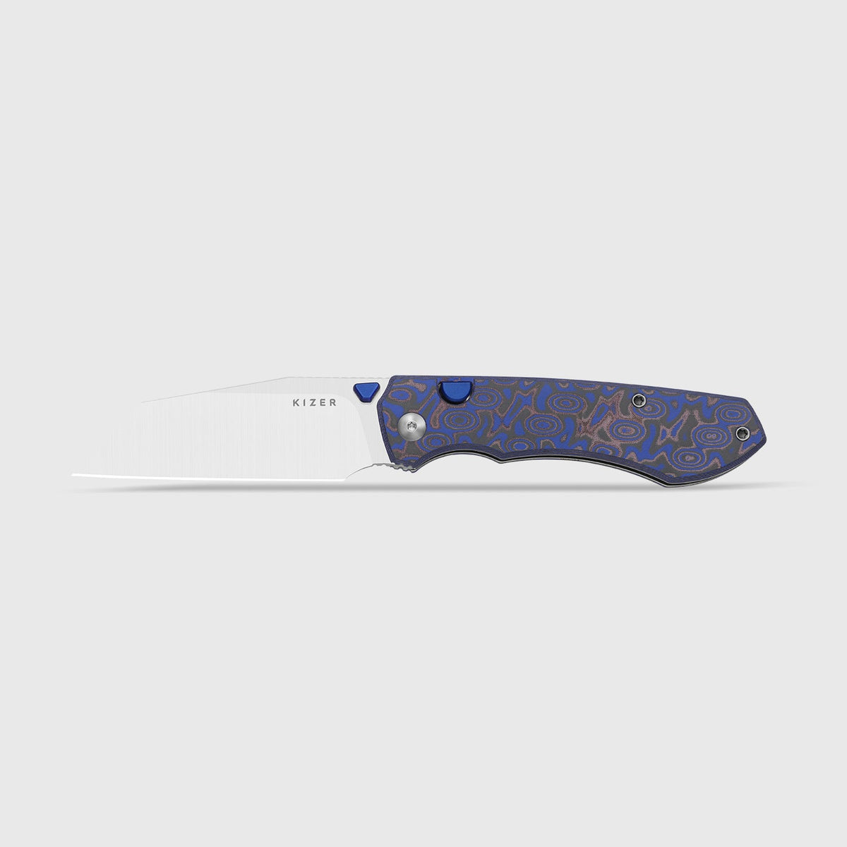 Wharning | Wharncliffe | Kizer Button Liner Lock™ | N690 | vortex pattern micarta | KizerV™ 3738BW2