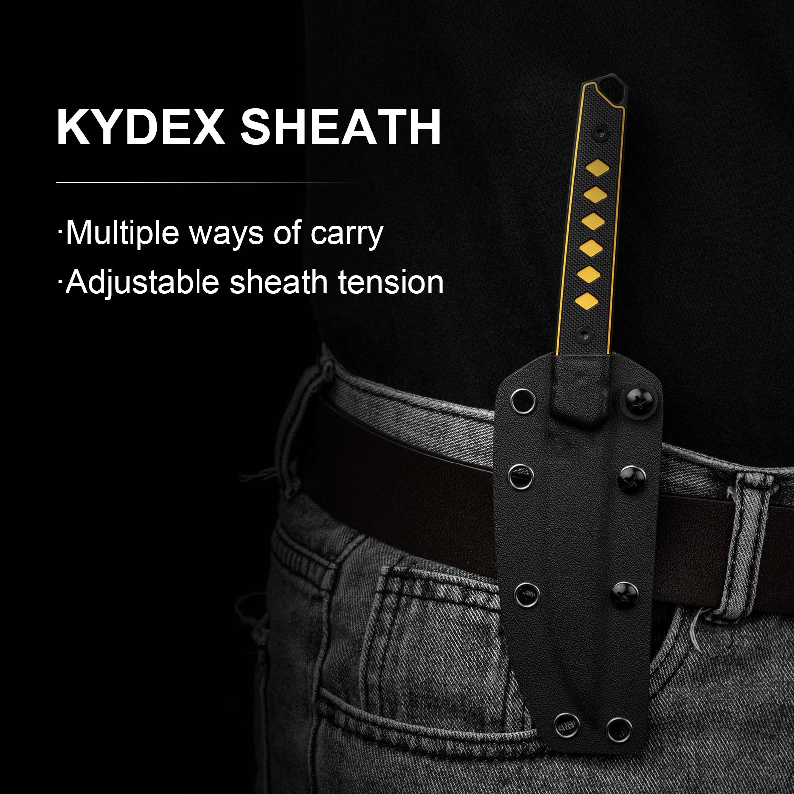 Kwaiken | Nitro-V | Black & Yellow G10 | KizerV™ 1066A3