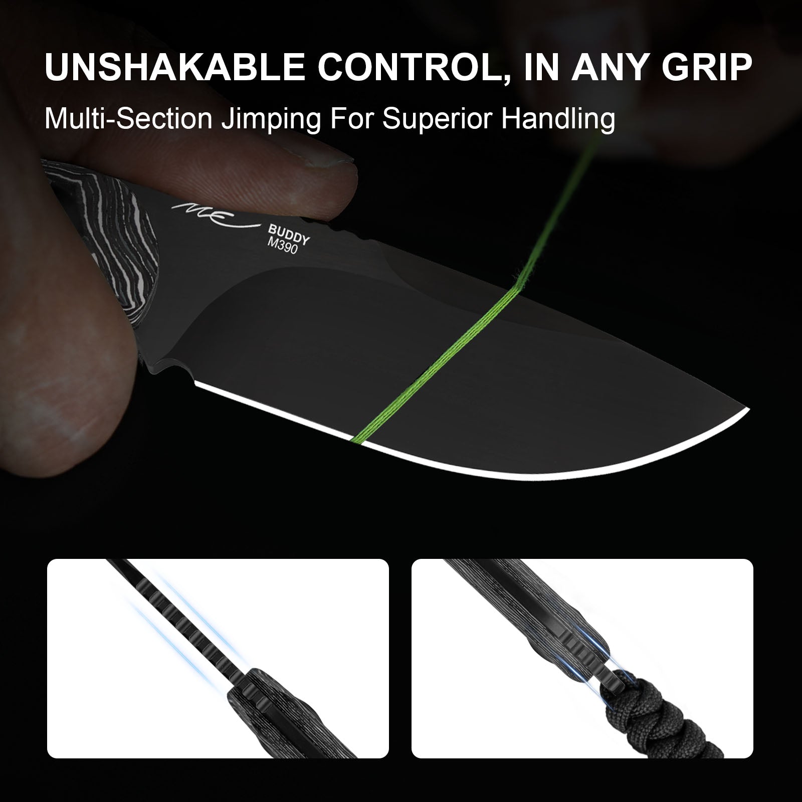 BUDDY | M390 | Fat Carbon White Storm | KizerB™ 1081A9