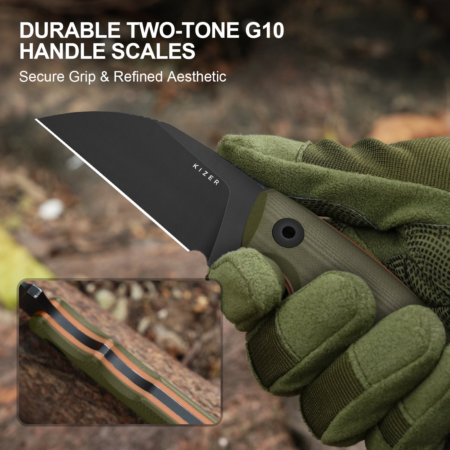 Snick | AEB-L | Two-Tone G10 | KizerV™ 1085A3