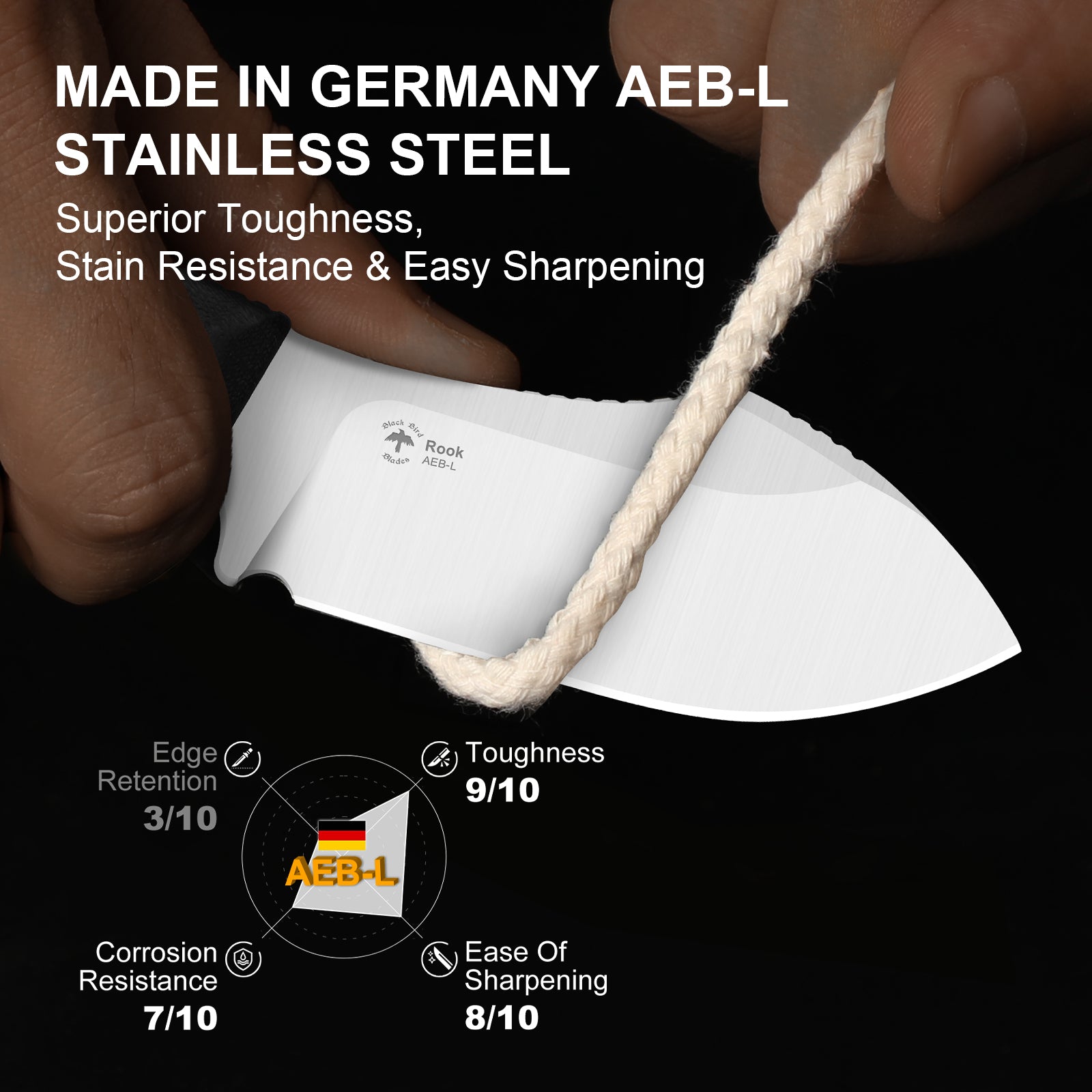 Rook | AEB-L | G10 | Fixed Blade | KizerV™ 1090A3