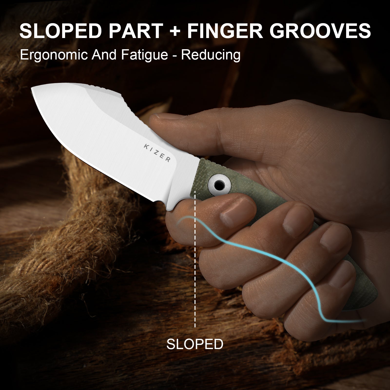 Rook | AEB-L | Micarta | Fixed Blade | KizerV™ 1090A4