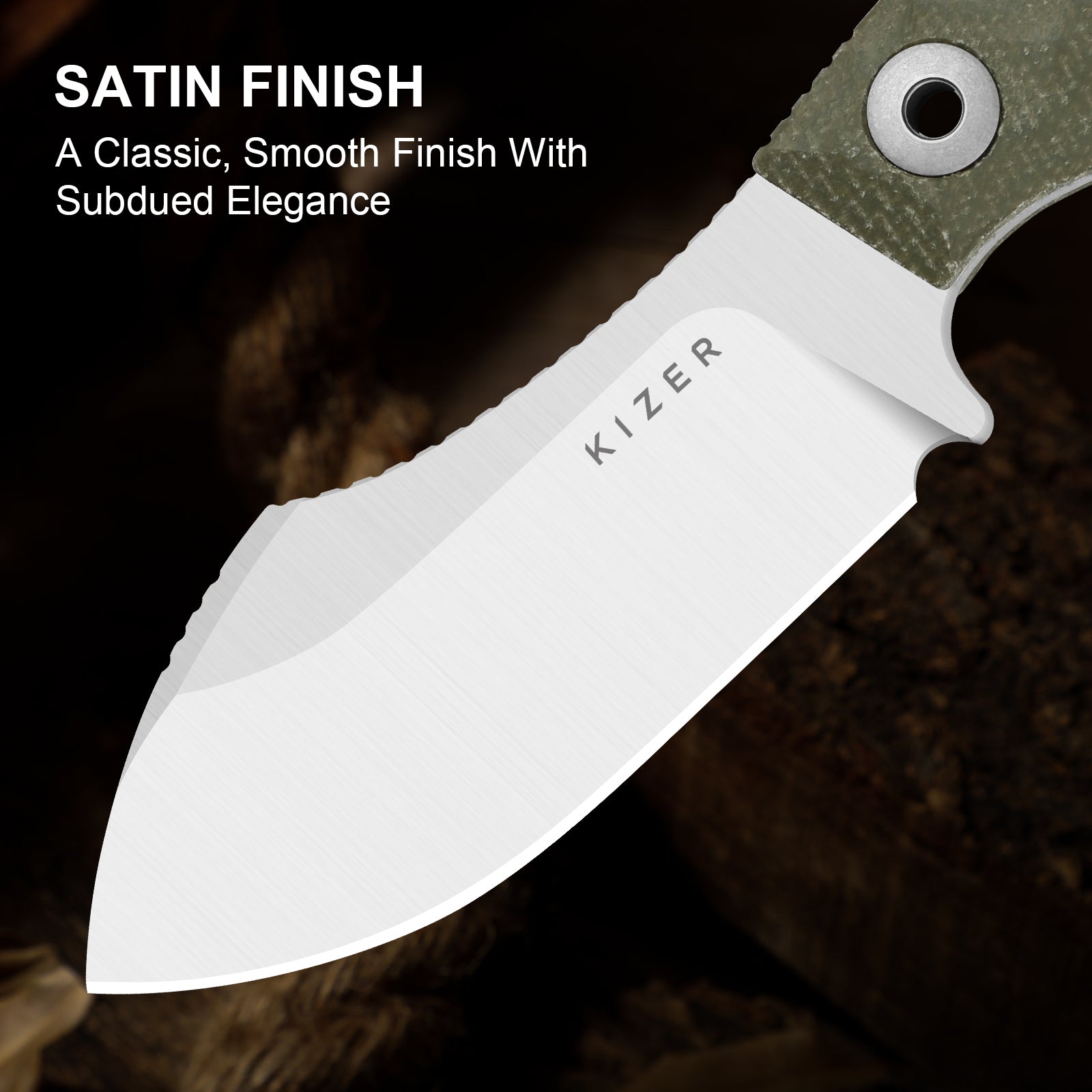 Rook | AEB-L | Micarta | Fixed Blade | KizerV™ 1090A4