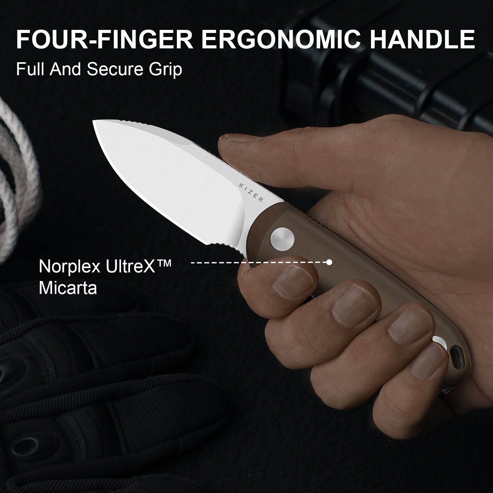 Drop Bear® Fix | Norplex UltreX™ Micarta | 14C28N | KizerV™ 1094A2