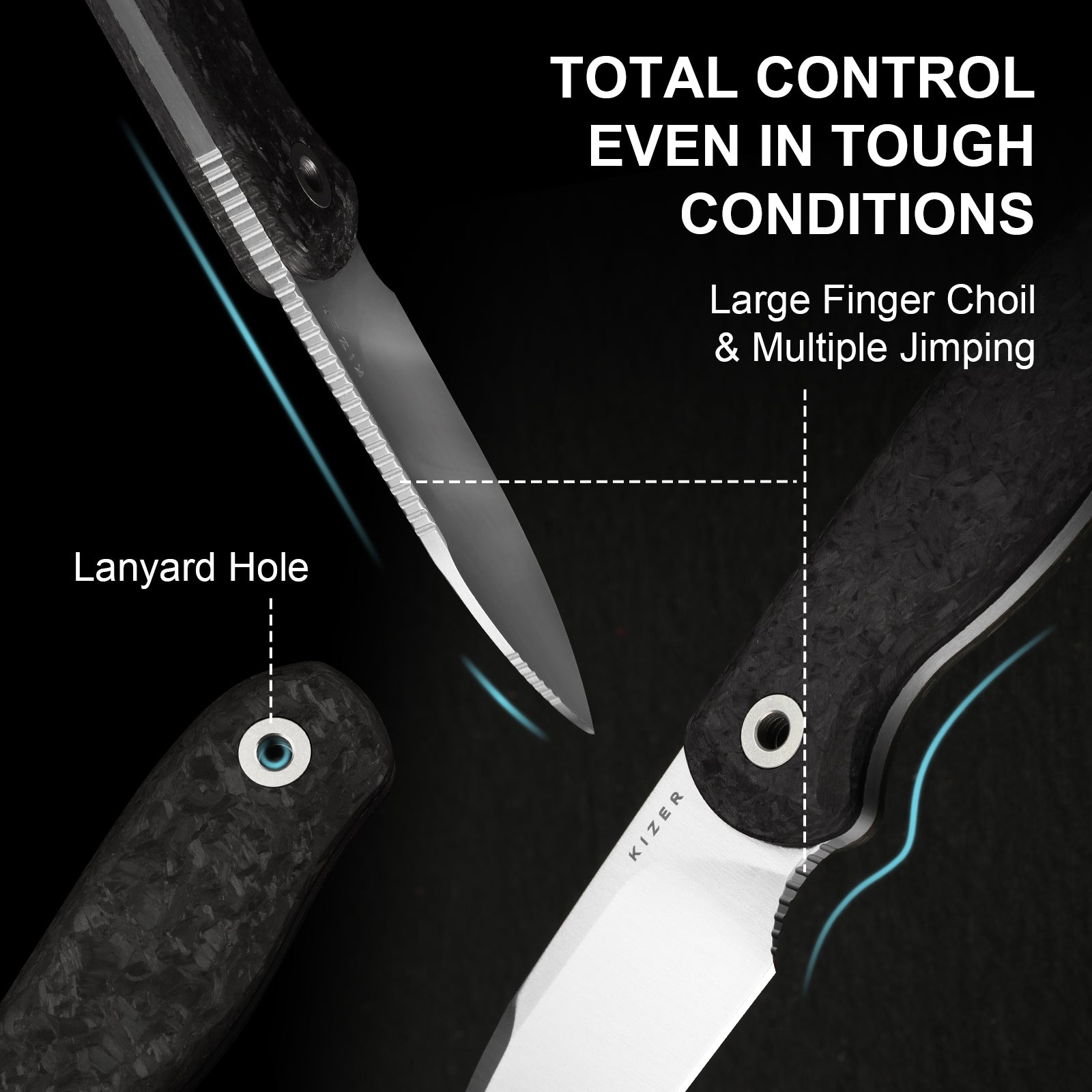 Drop Bear® Fix | M390 | Carbon Fiber | KizerV™ 1094A3