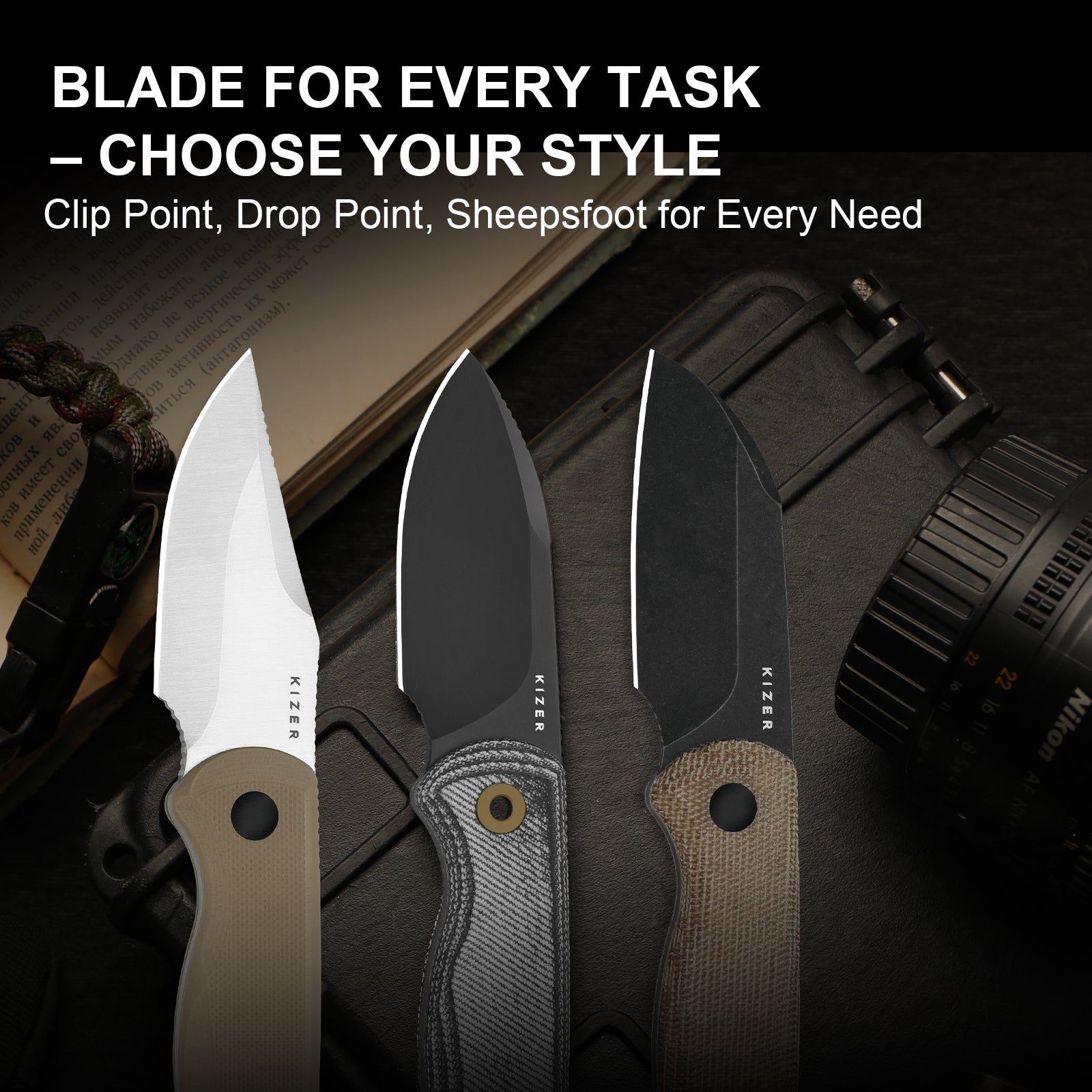 Drop Bear® Fix | S45VN | Micarta | KizerV™ 1094A4