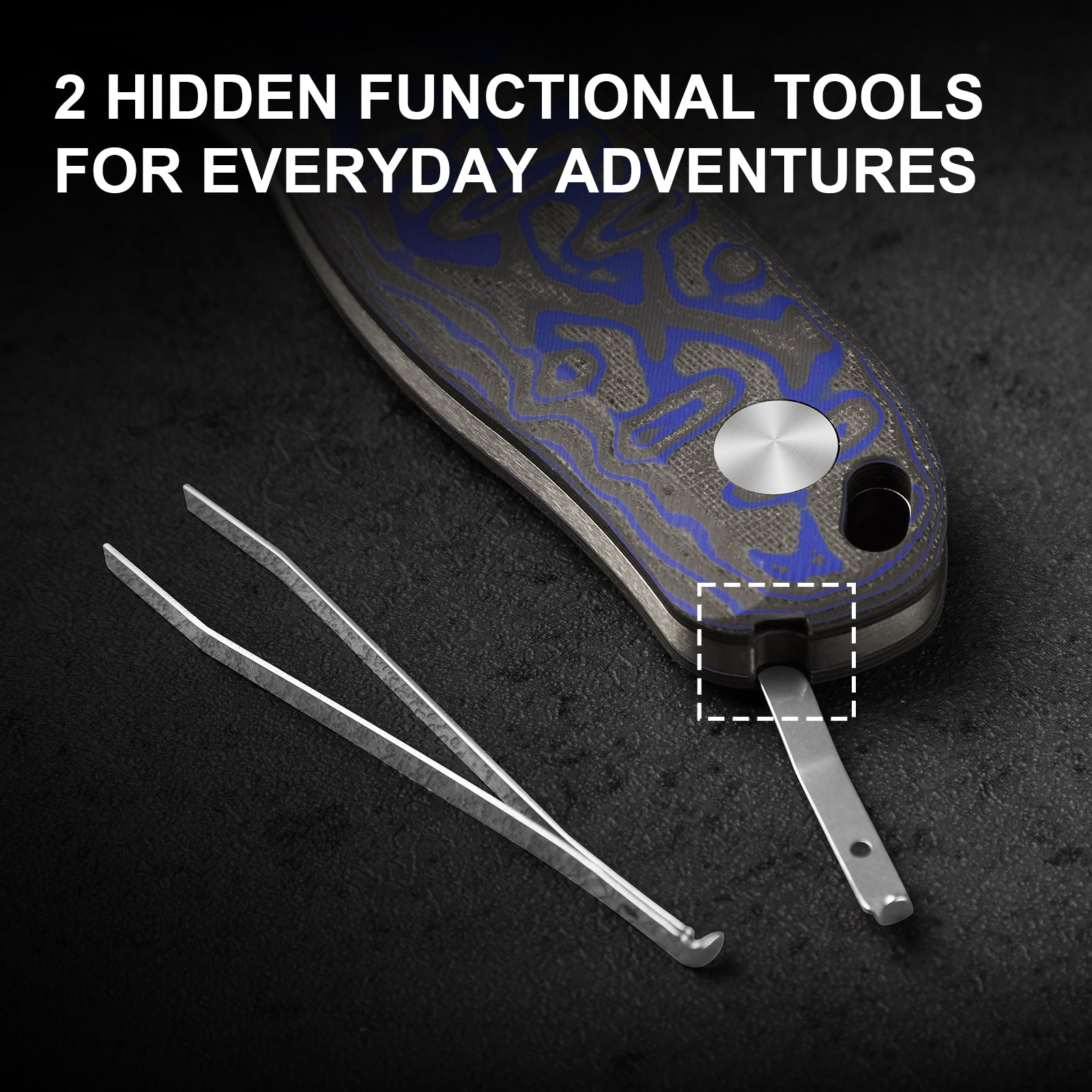 Drop Bear® Fix | Micarta With Vortex Pattern | 14C28N | KizerV™ 1094PR1