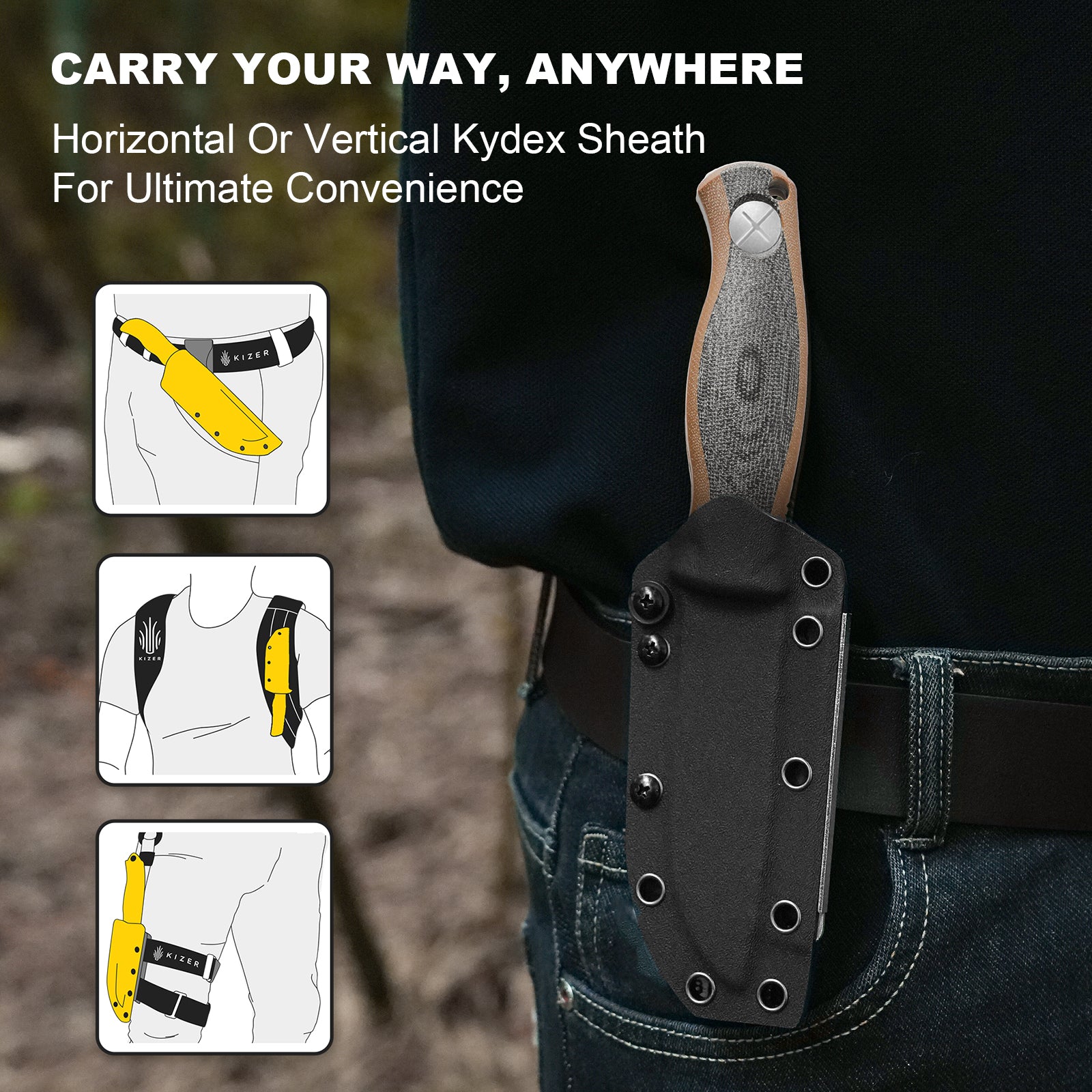 Polaris | AEB-L | Micarta & G10 | KizerV™ 1100A1