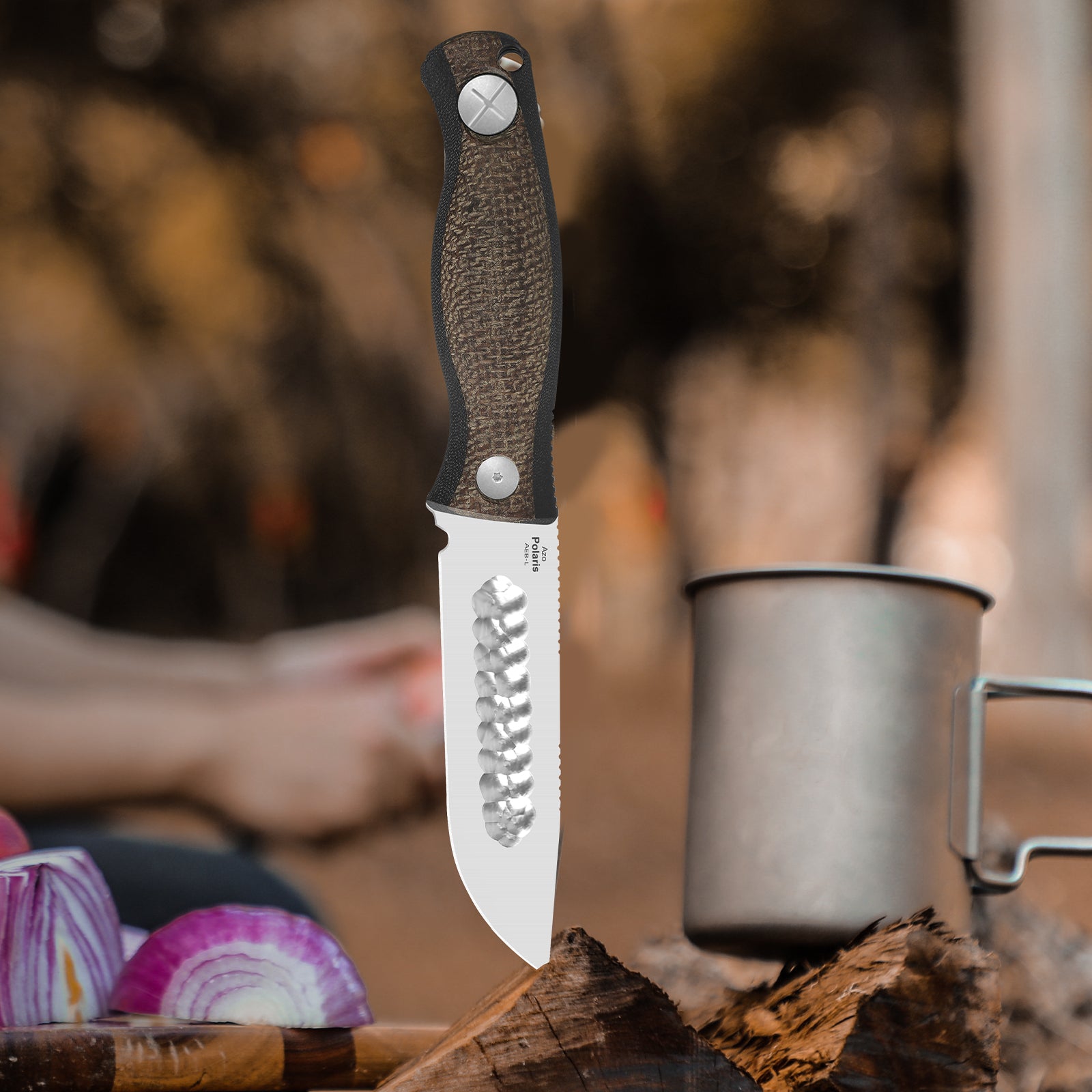 Polaris | AEB-L | Burlap Micarta & G10 | KizerV™ 1100A3