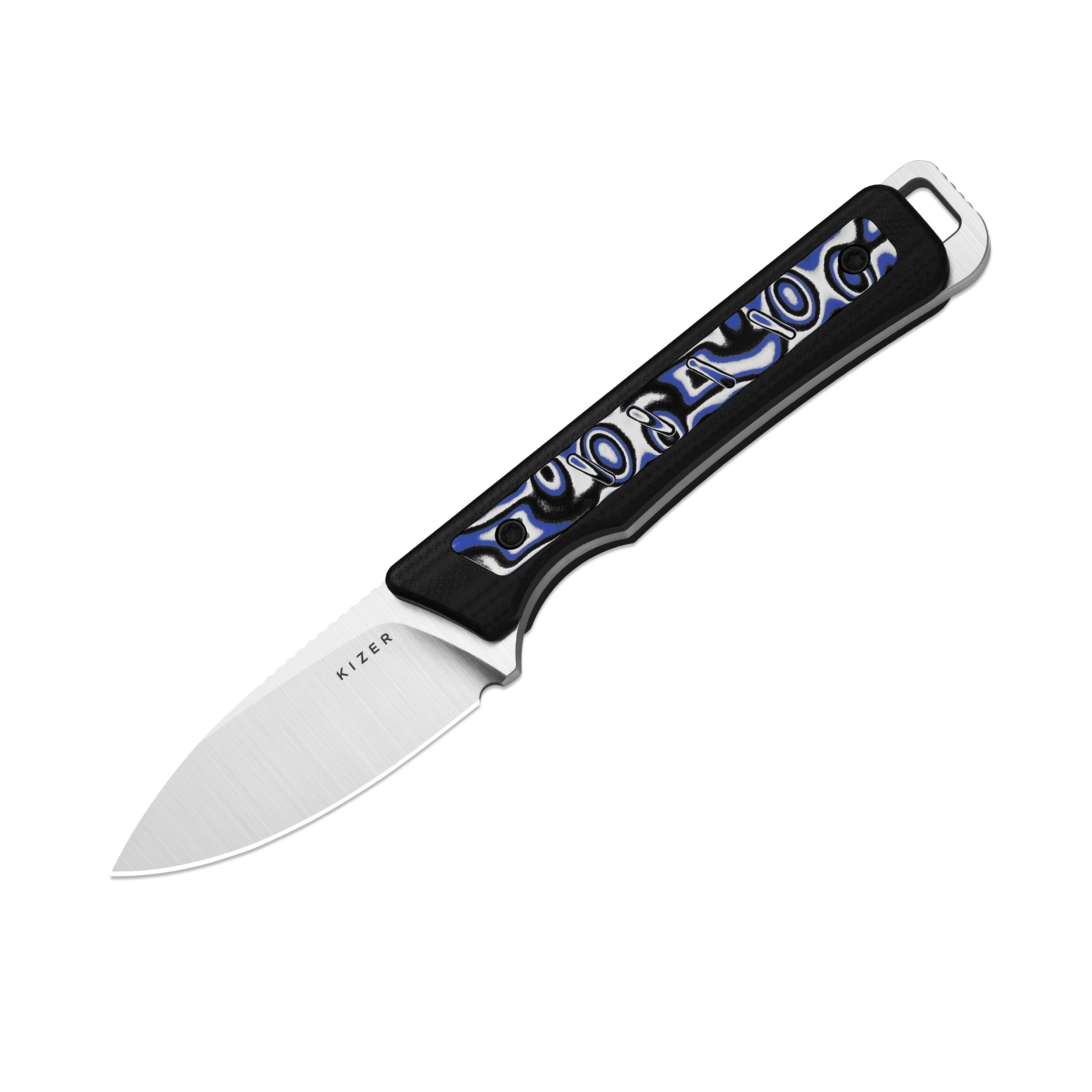 Whiskey Jack | Multiple Carry Options | Vortex Pattern Micarta | Skeletonized Tang | AEB-L | KizerV™ 1108A6