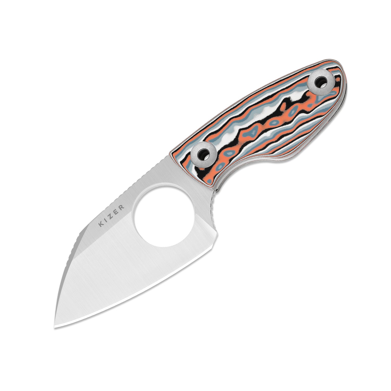 Nightjar | Japan AICHI AUS-10 Steel | Sheepfoot Fixed Blade | Vortex Pattern Micarta | KizerV™ 1114A3