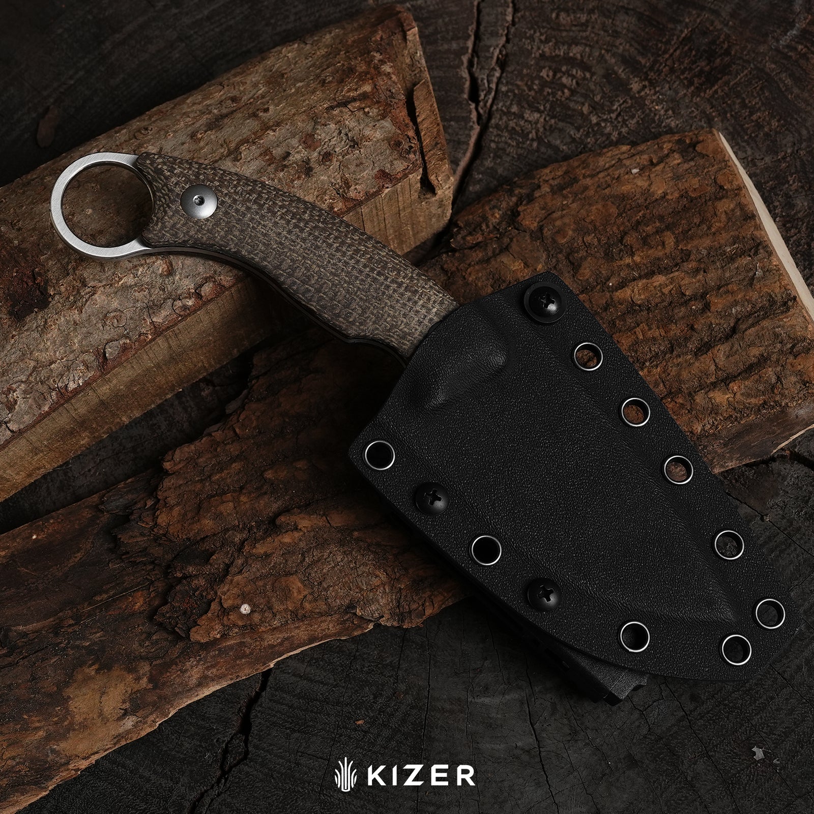 Cabox II | AEB-L | Micarta | Black PVD Coating | KizerV™ 1128A1