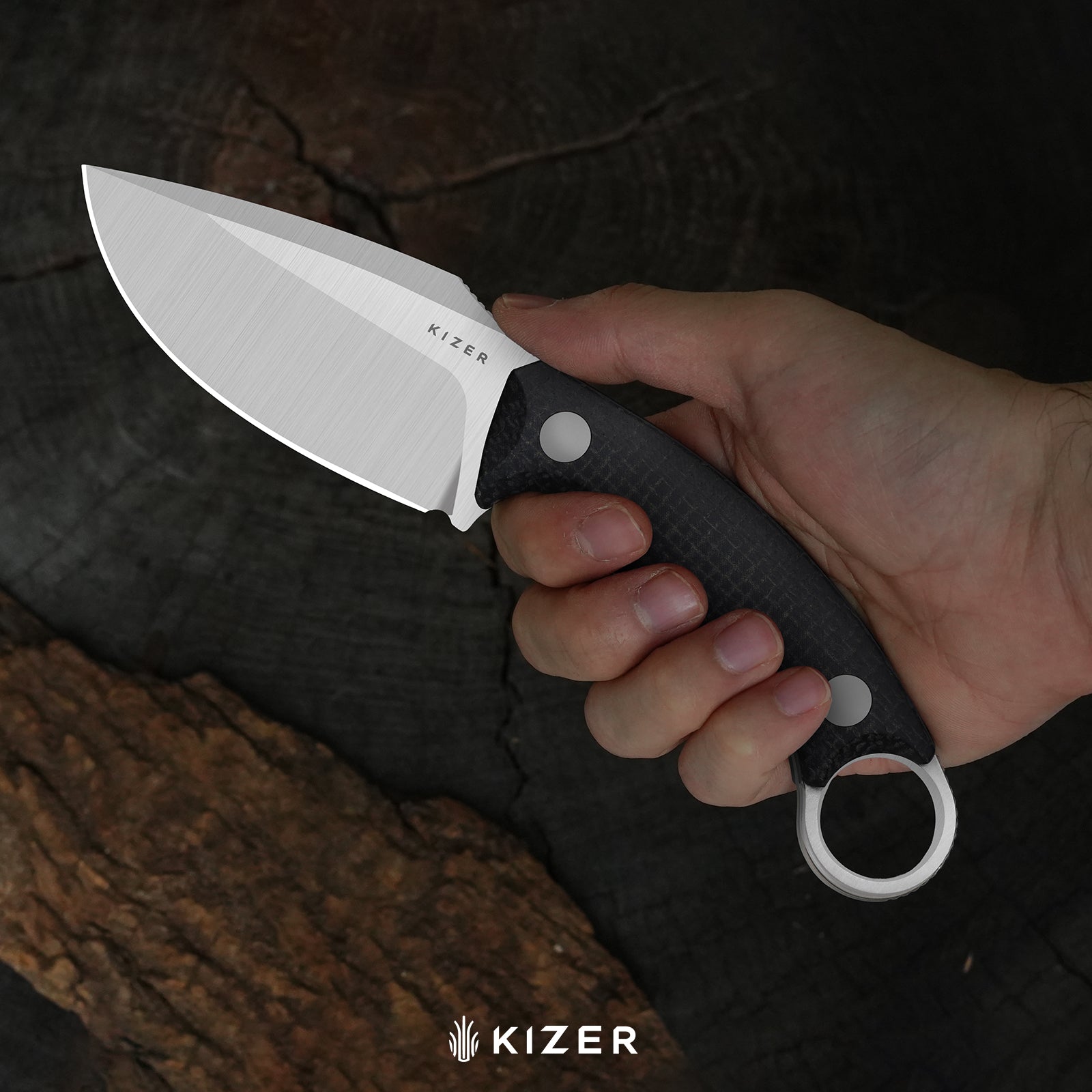 Cabox II | AEB-L | Micarta | Black PVD Coating | KizerV™ 1128A1