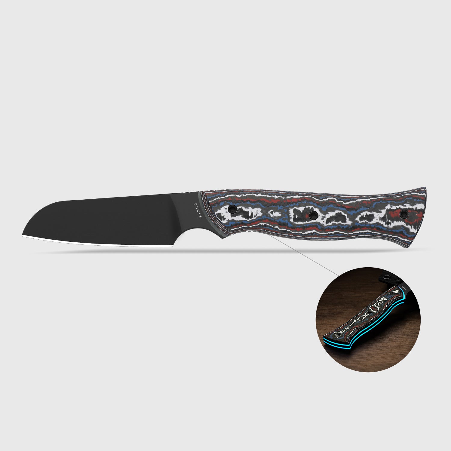 Whip Tail | Designed by Arc and Iron Knives | FatCarbon Nebula & GID G10 | CPM 10V | KizerB™1131A1