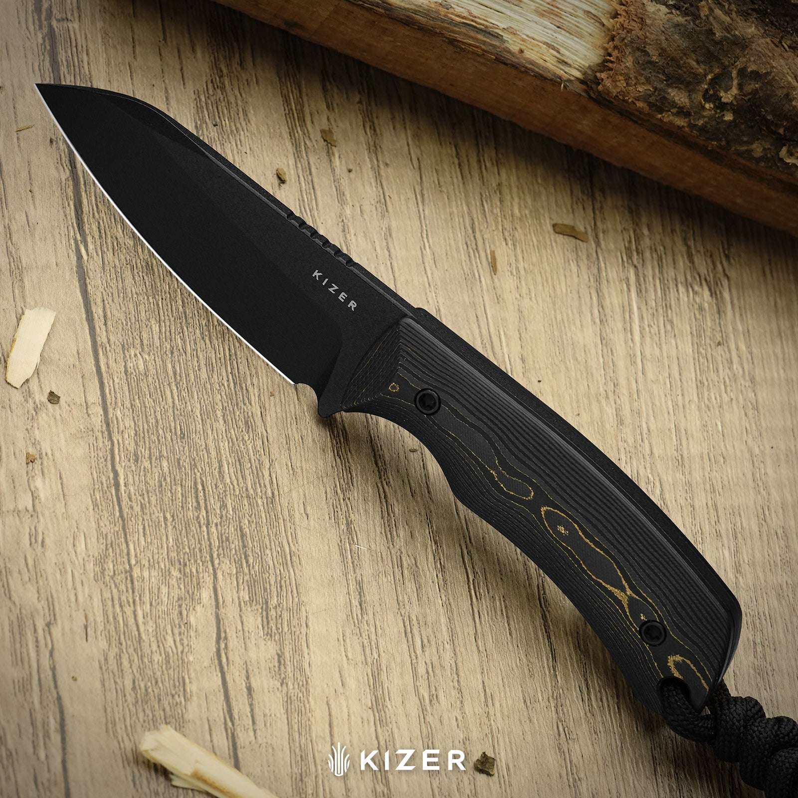 Field Mouse | 3-Layer Composite Steel | GID Canvas Micarta | Fixed Blade | KizerB™ 1135A2