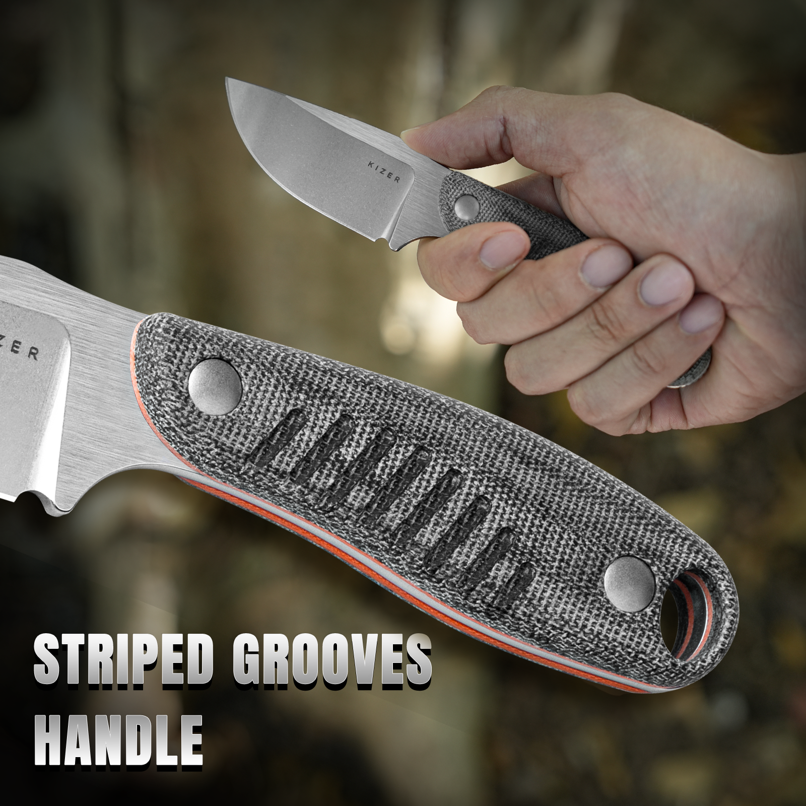 Hare | Nitro-V | Micarta + G10 | KizerV™ 1077A2