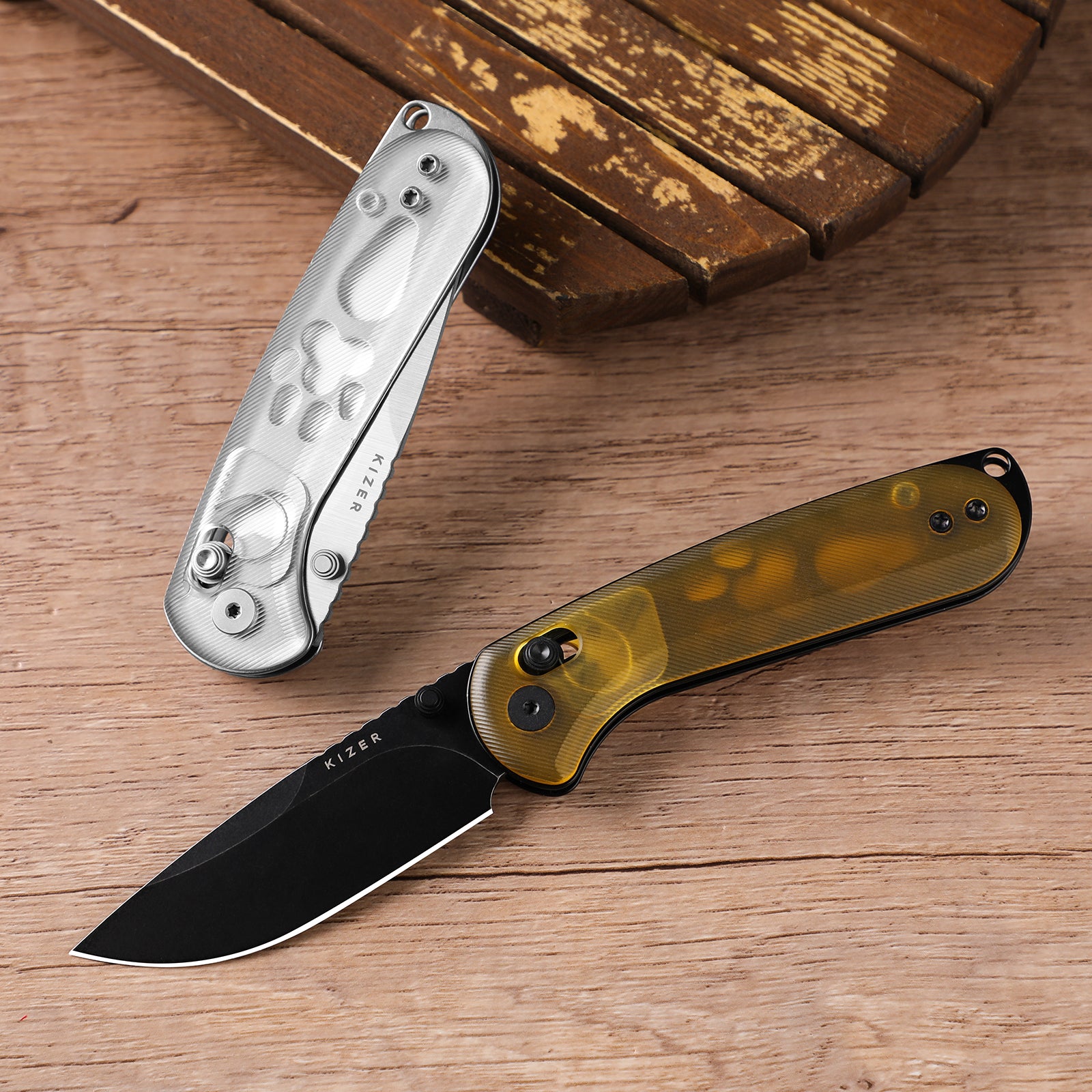 Buddy II | Kizer Clutch Lock™ | PEI | AEB-L PVD Coating & Stonewashed | KizerV™ 3790A1