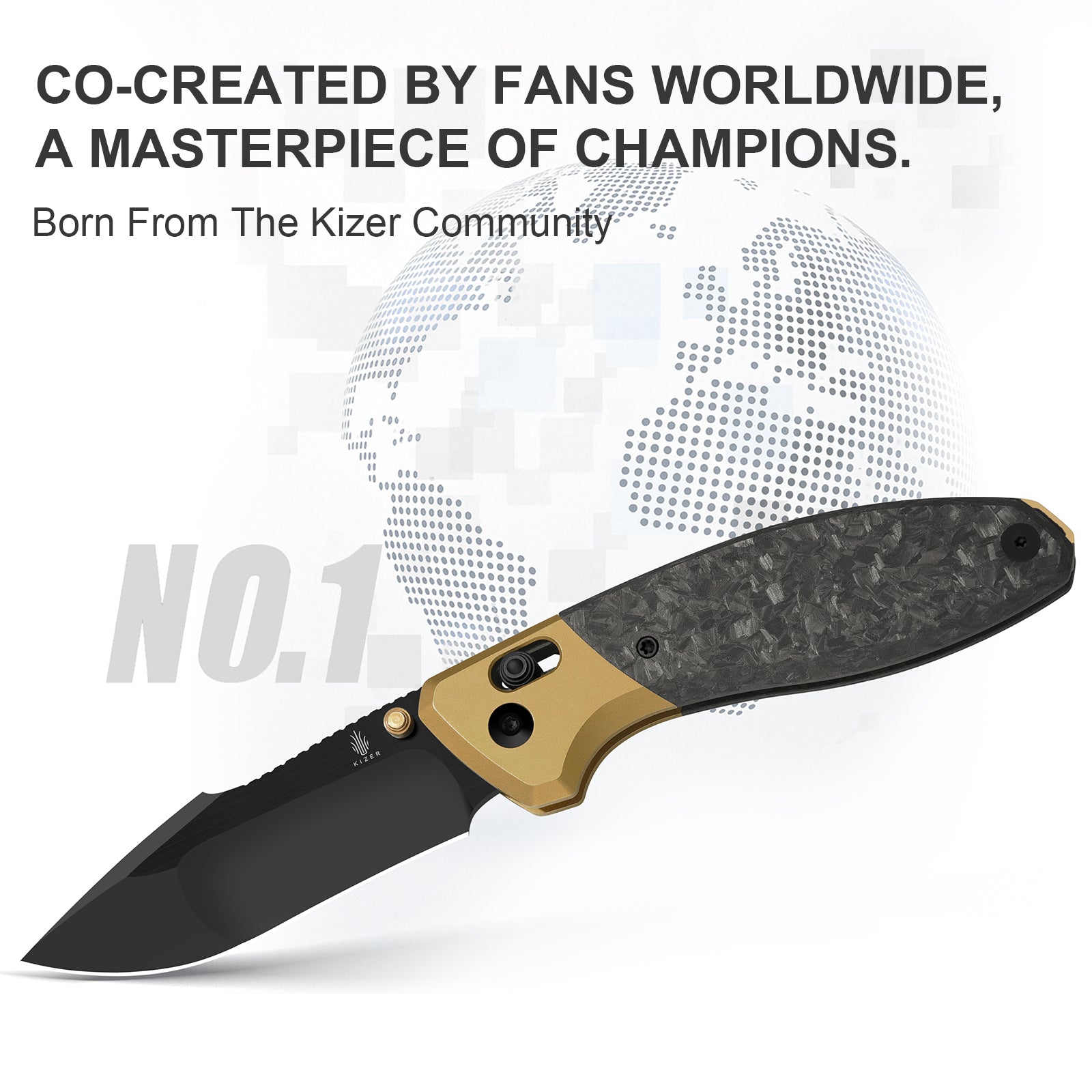 Staffi | S45VN | Titanium & Carbon Fiber | KizerB™ 3695A1