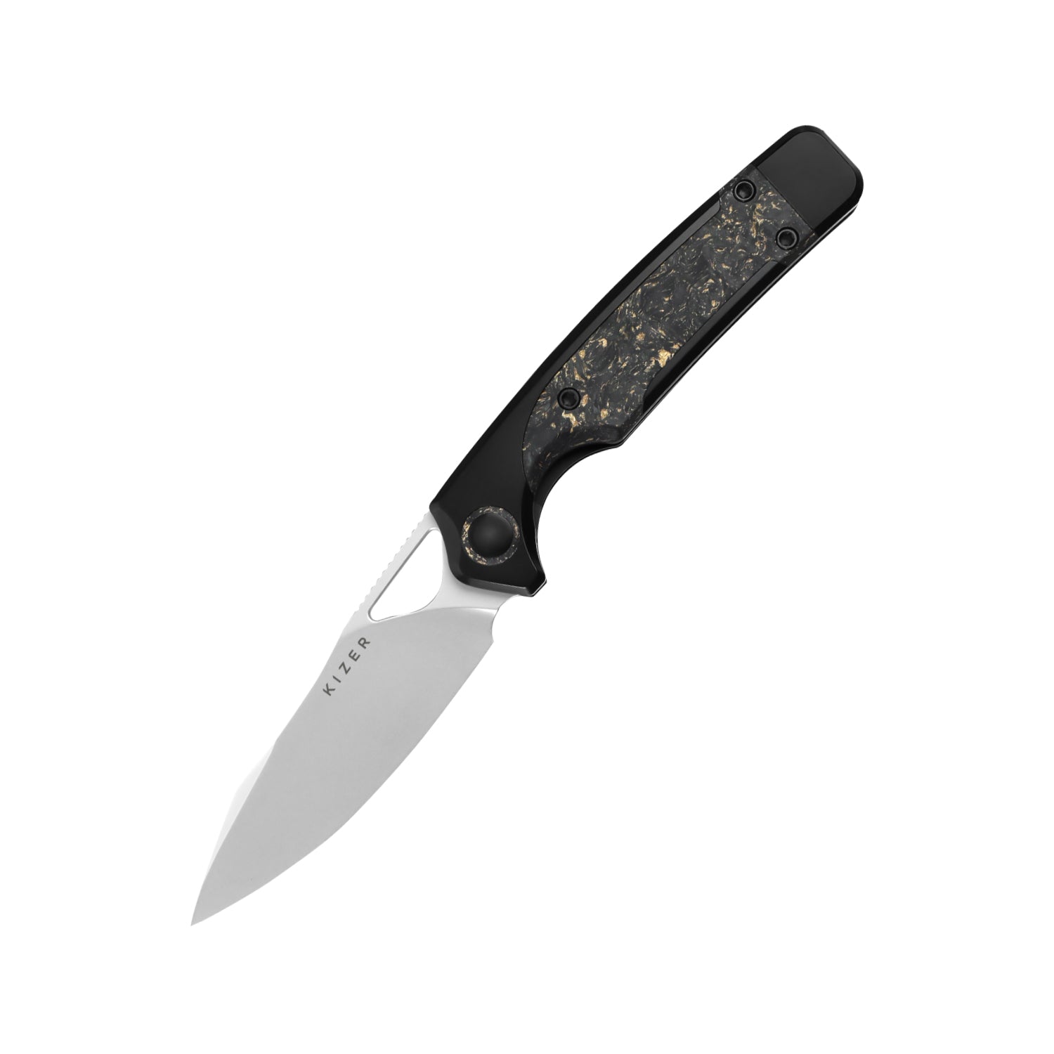 Ara | S45VN | Titanium & Carbon Fiber Gold Flake | KizerB™ 3729A1