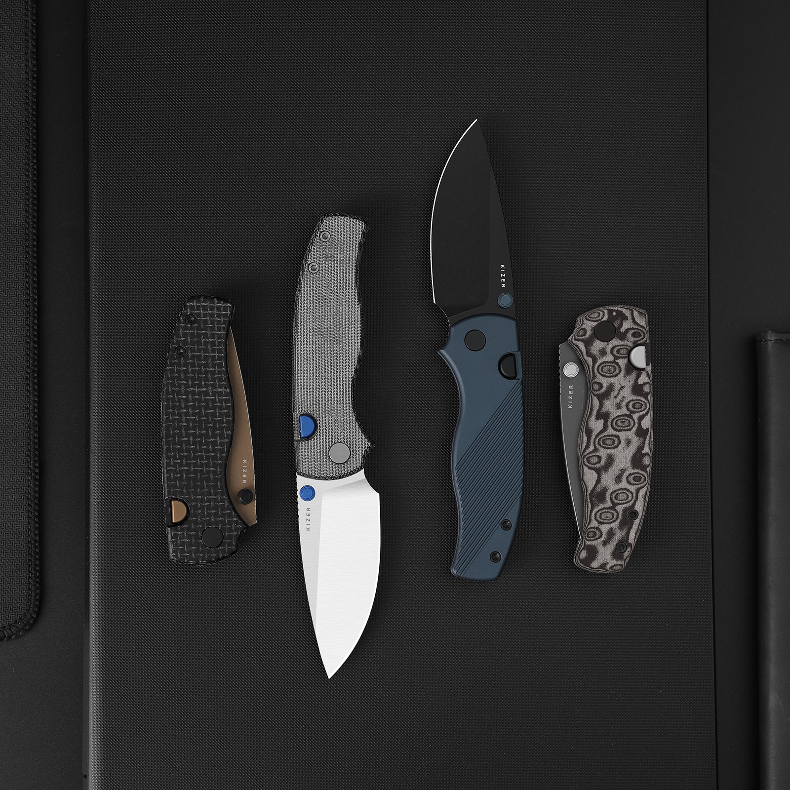 Glaux | Kizer Button Liner Lock™ | Norplex Ultrex™ Micarta | Satin | KizerV™ 3801A1