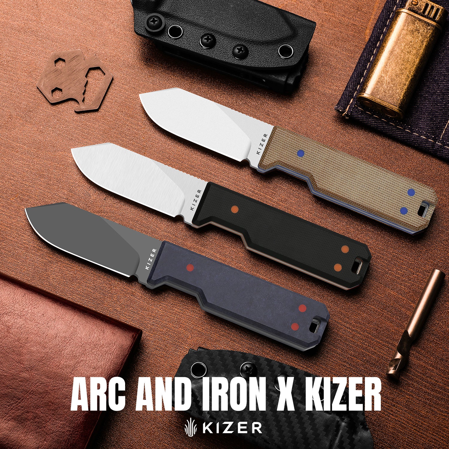 Abrams | Jordan Scolman's Design | Norplex UltreX™ Micarta & G10 | Spey Point | 14C28N | KizerV™ 1133A2