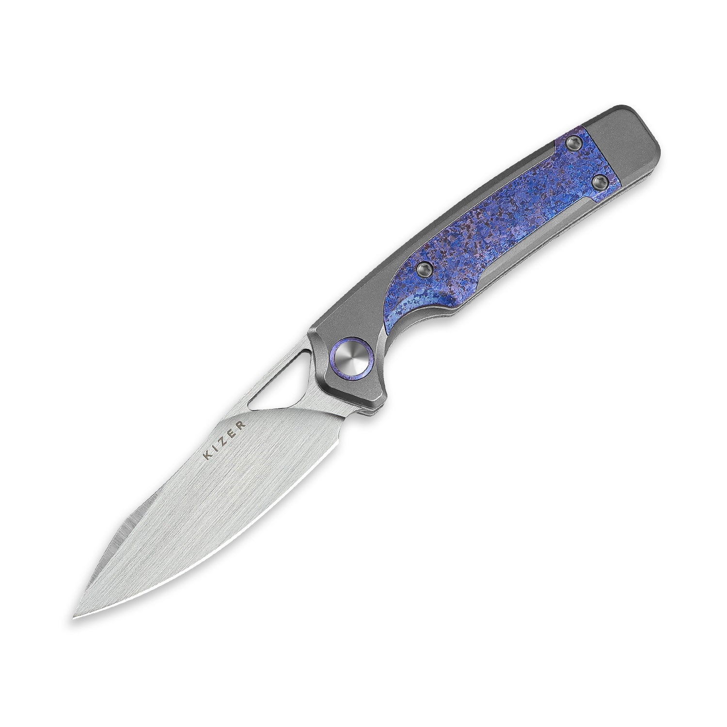 Ara | S45VN | Titanium & Purple Snowflake Titanium | KizerB™ 3729A3