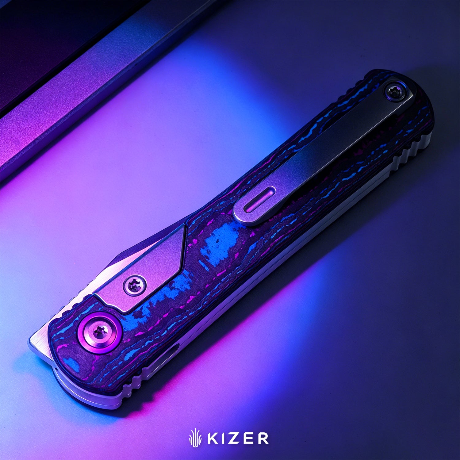 Feist 3 | CPM S90V + Matte DLC Ultra | Reverse Tanto | Titanium (Matte DLC Ultra) & Carbon Fiber | KizerX® 3499.3A1