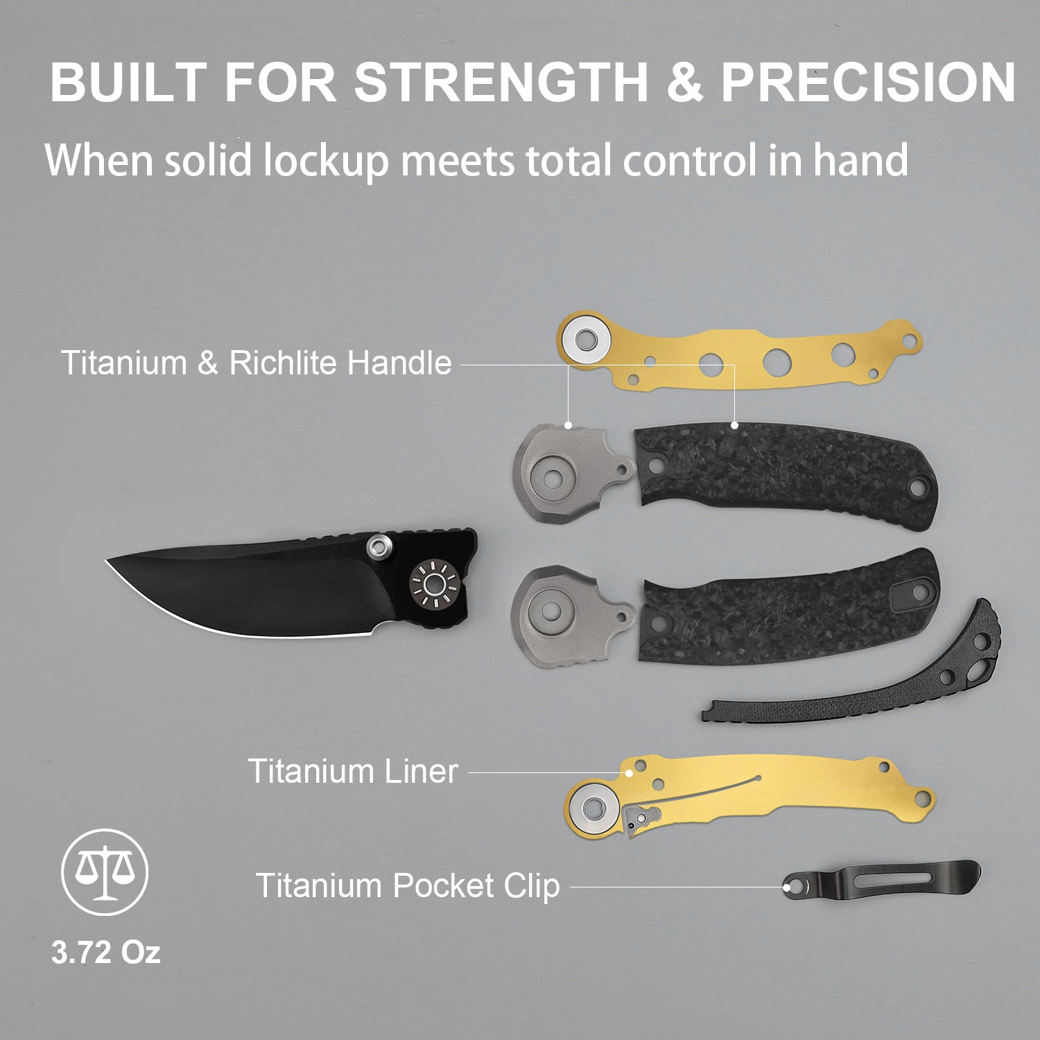 PIONEER | 20CV | Titanium & Marble Carbon Fiber | ZX-FK03A4 | KIZERX®