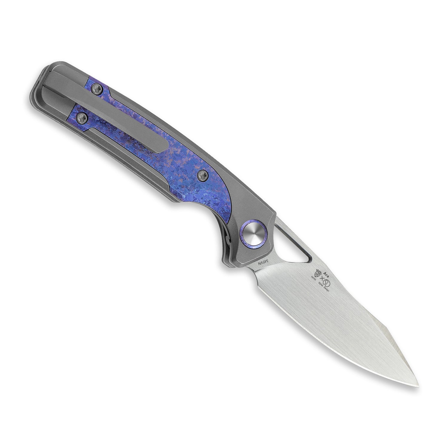 Ara | S45VN | Titanium & Purple Snowflake Titanium | Ki3729A3