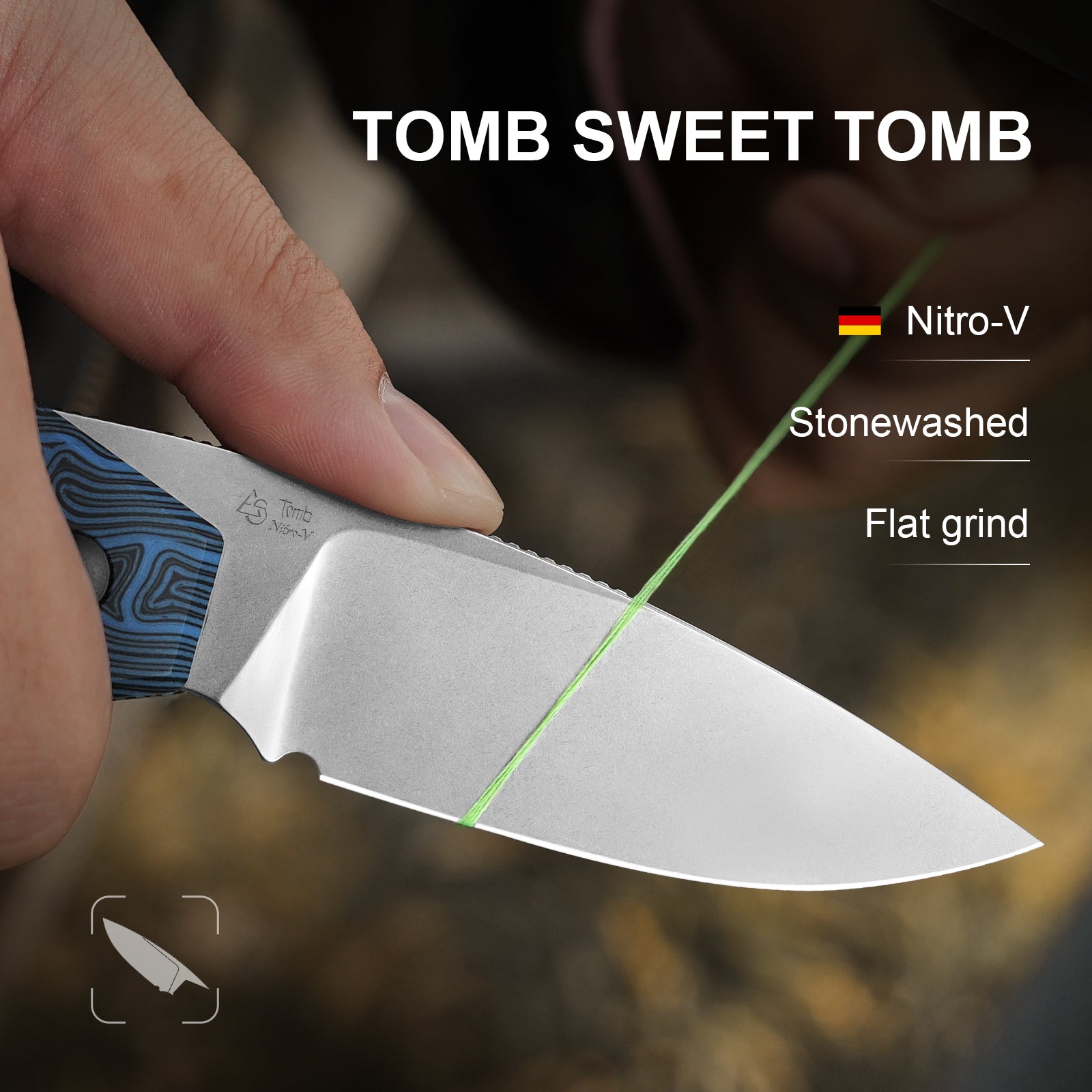 Tomb | Nitro-V | Damascus G10(BL & BK) | KizerV™ 3692A3