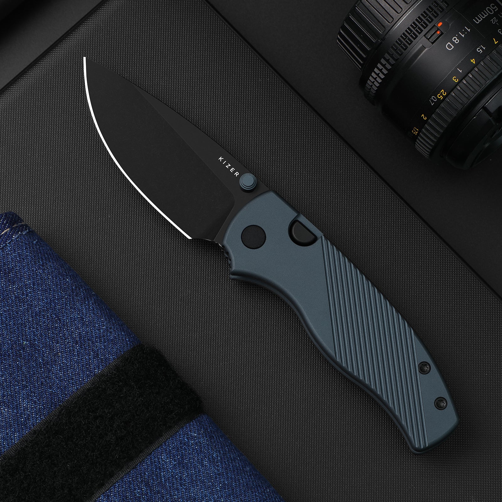 Glaux | Kizer Button Liner Lock™ | Norplex Ultrex™ Micarta | Satin | KizerV™ 3801A1