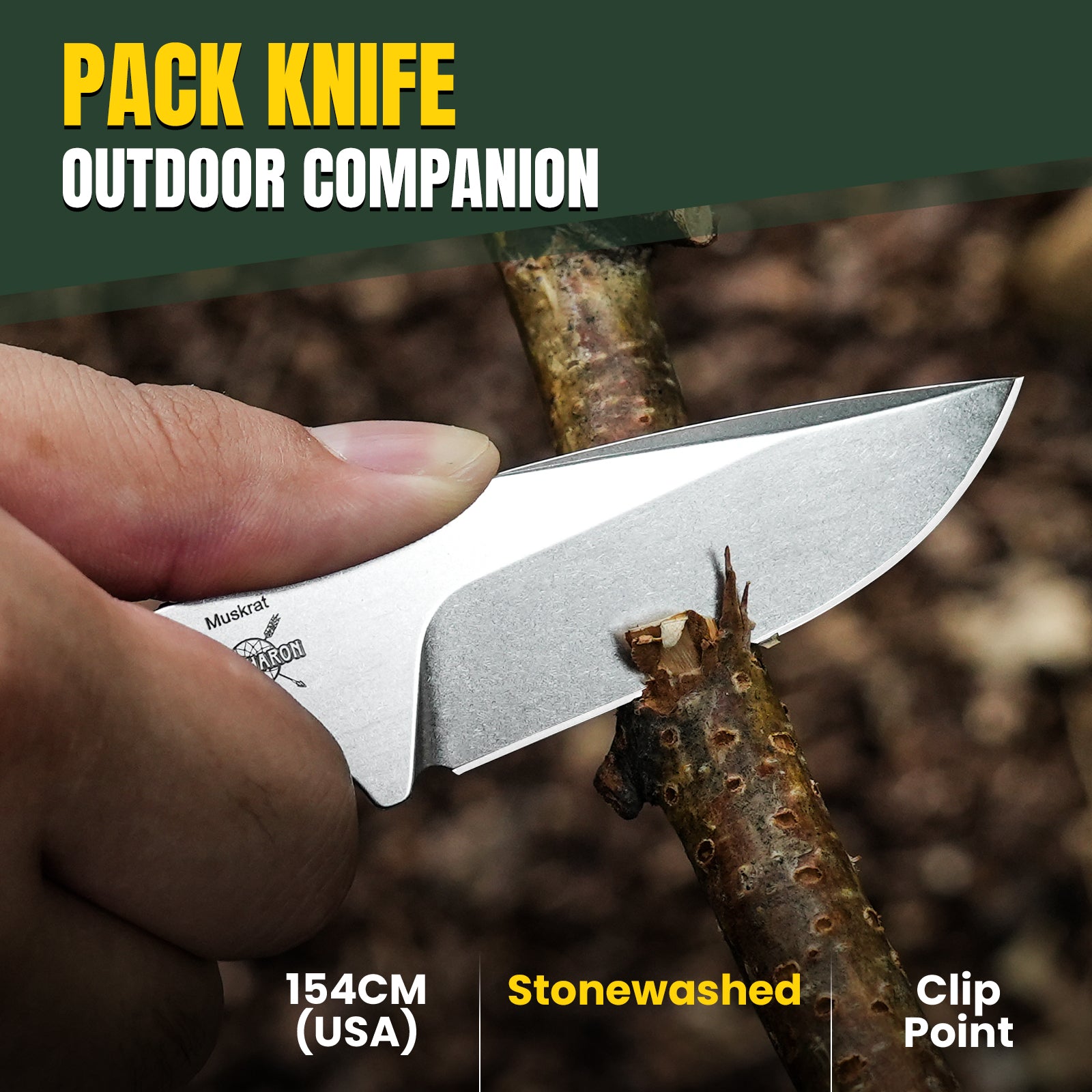 Muskrat | 154CM | Micarta | KizerV™ 1064C1