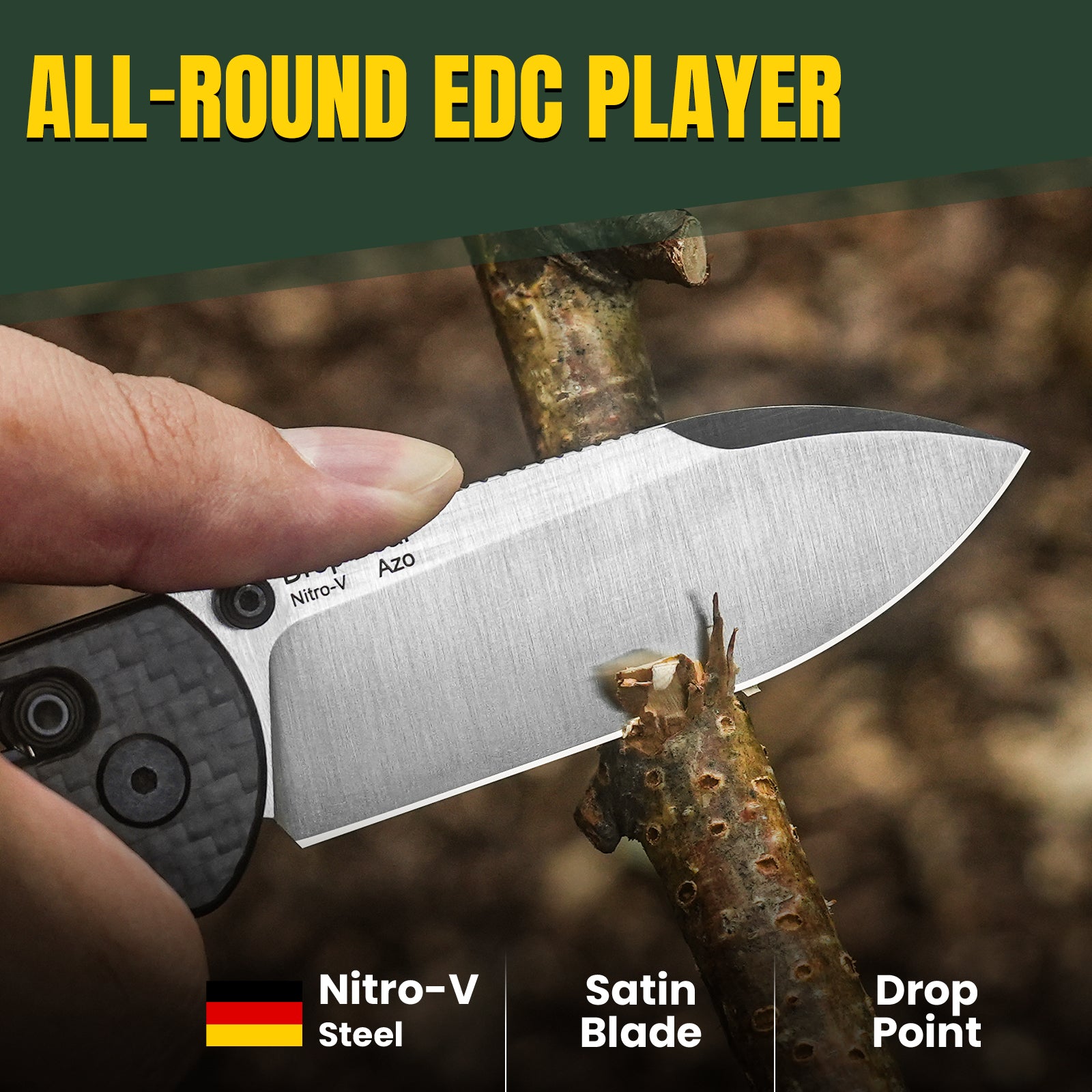 Drop Bear® | Kizer Clutch Lock™ | Nitro-V | 3K Carbon Fiber | KizerV™ 3619A3