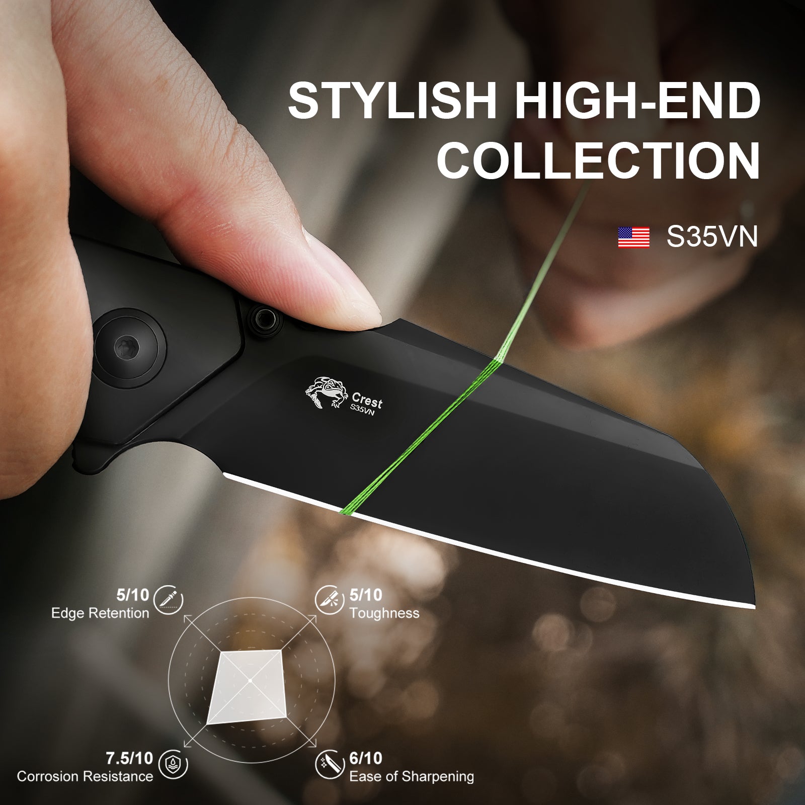 Crest | S35VN | Titanium | KizerB™ 3714A2