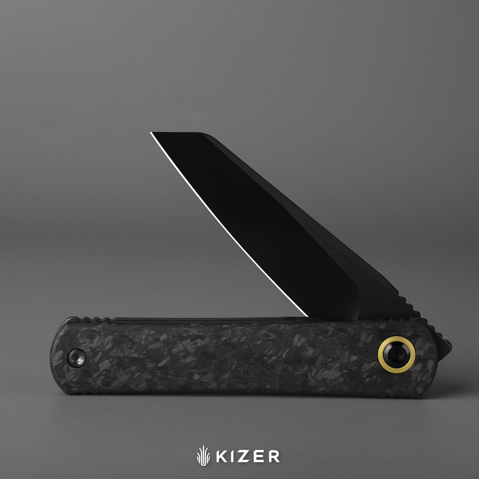 Feist 3 | CPM S90V + Matte DLC Ultra | Reverse Tanto | Titanium (Matte DLC Ultra) & Carbon Fiber | KizerX® 3499.3A1
