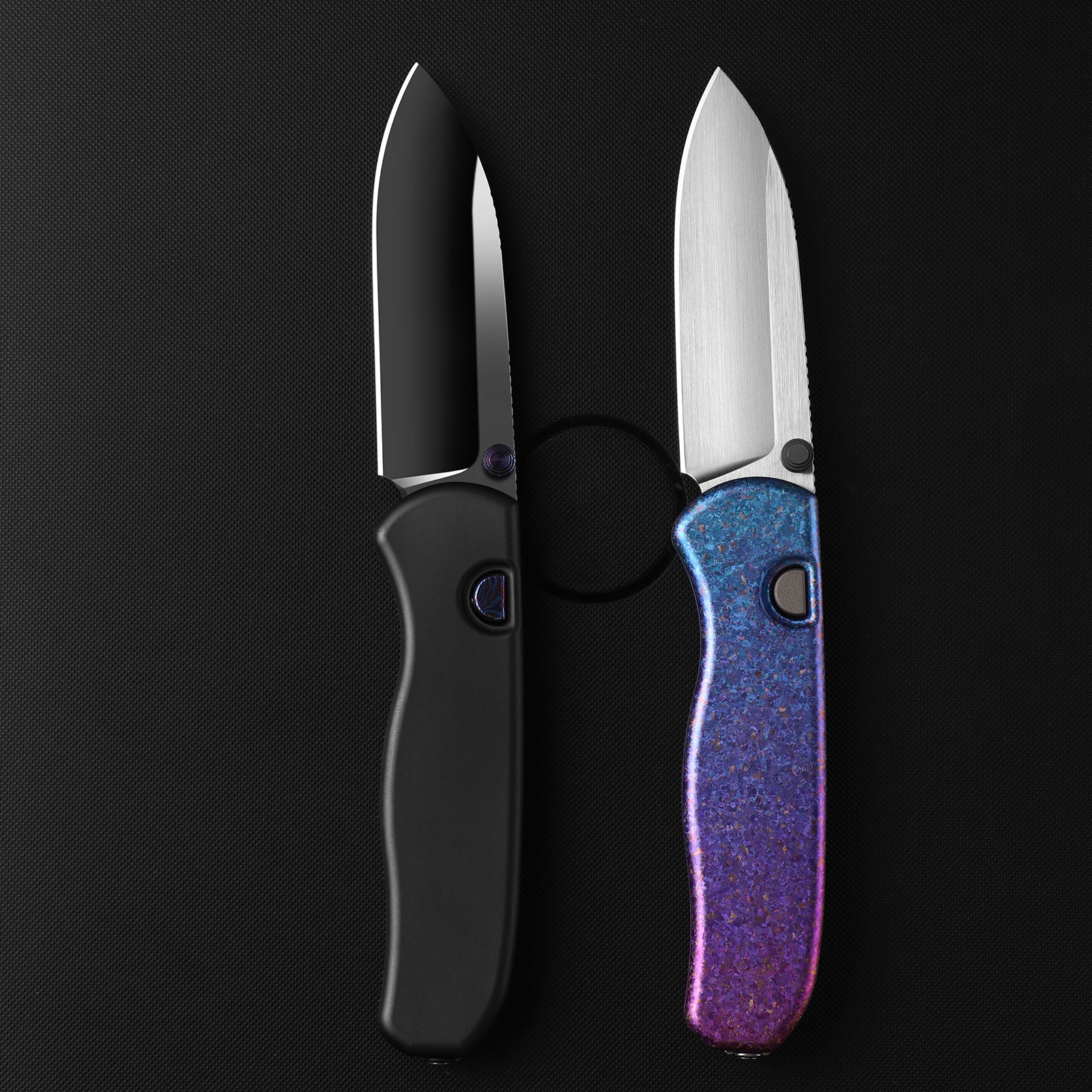 Drop Bear® Zero | Kizer Button Liner Lock™ | Elmax + Hand-Brushed + Hollow Grind | Crystallized Titanium | KizerB™ 3619BDA5