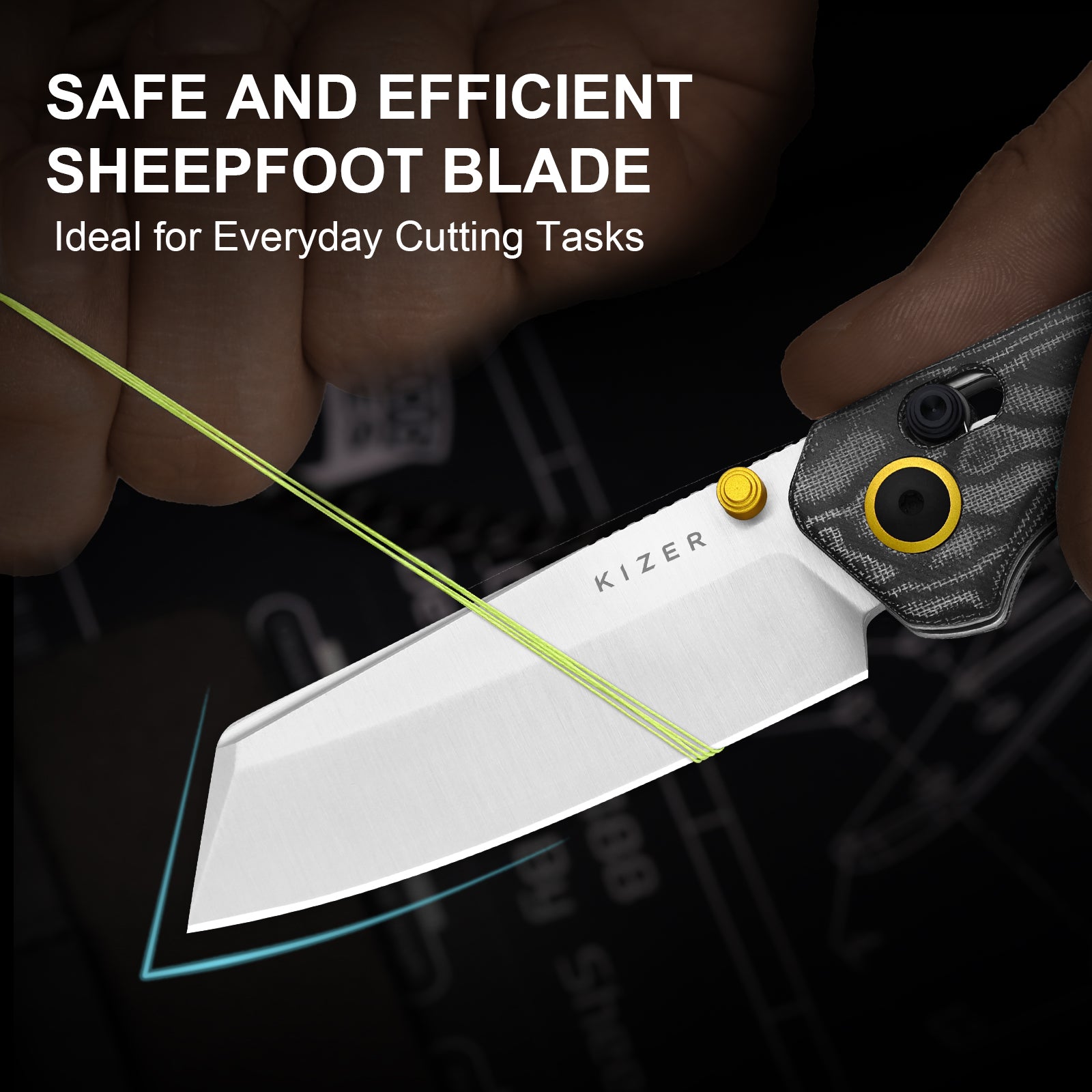 Madrac | Kizer Clutch Lock™ | GID | Micarta With Vortex Pattern | KizerV™ 3693PR1