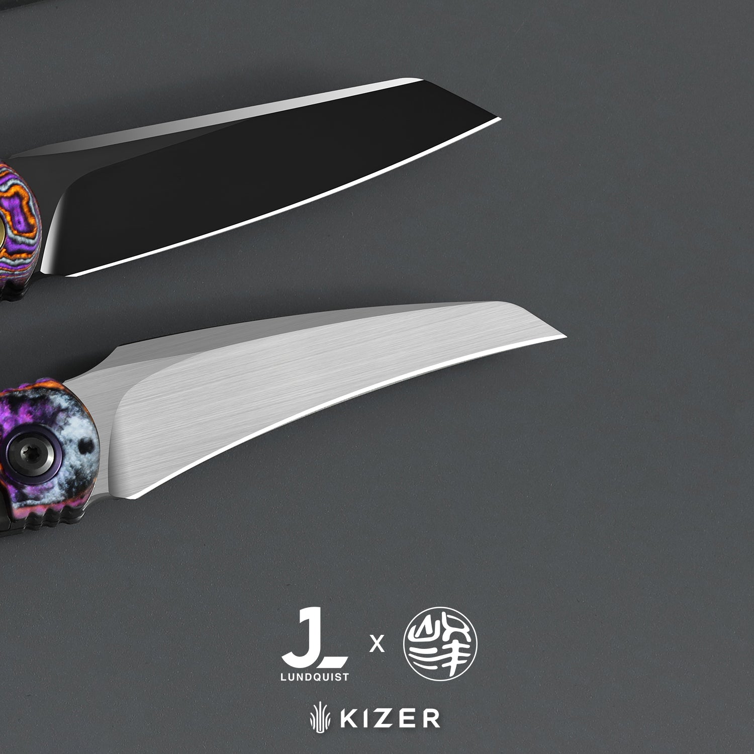 Feist 3 | CPM S90V + Hand-brushed | Titanium & KizerNova™ Lava | Reverse Tanto | KizerX™ 3499.3A5