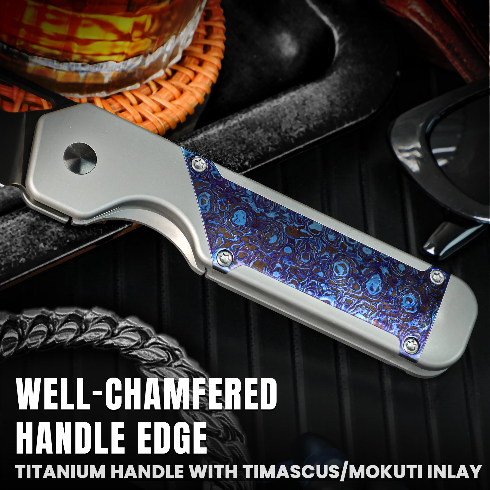 Militaw® | DLC M390 | Titanium & Timascus| Exclusive | Limited Edition | KizerB™ 3634A6