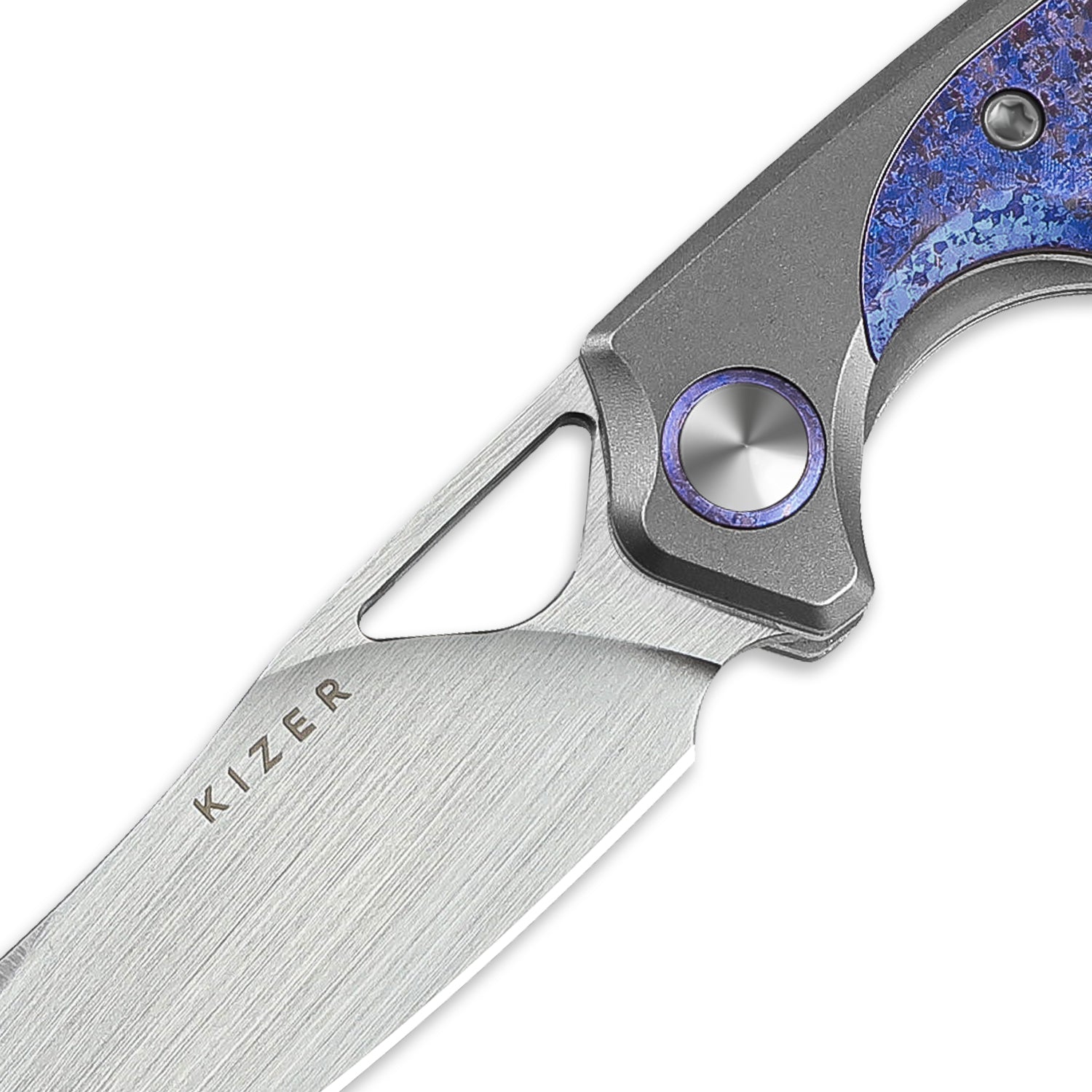 Ara | S45VN | Titanium & Purple Snowflake Titanium | KizerB™ 3729A3